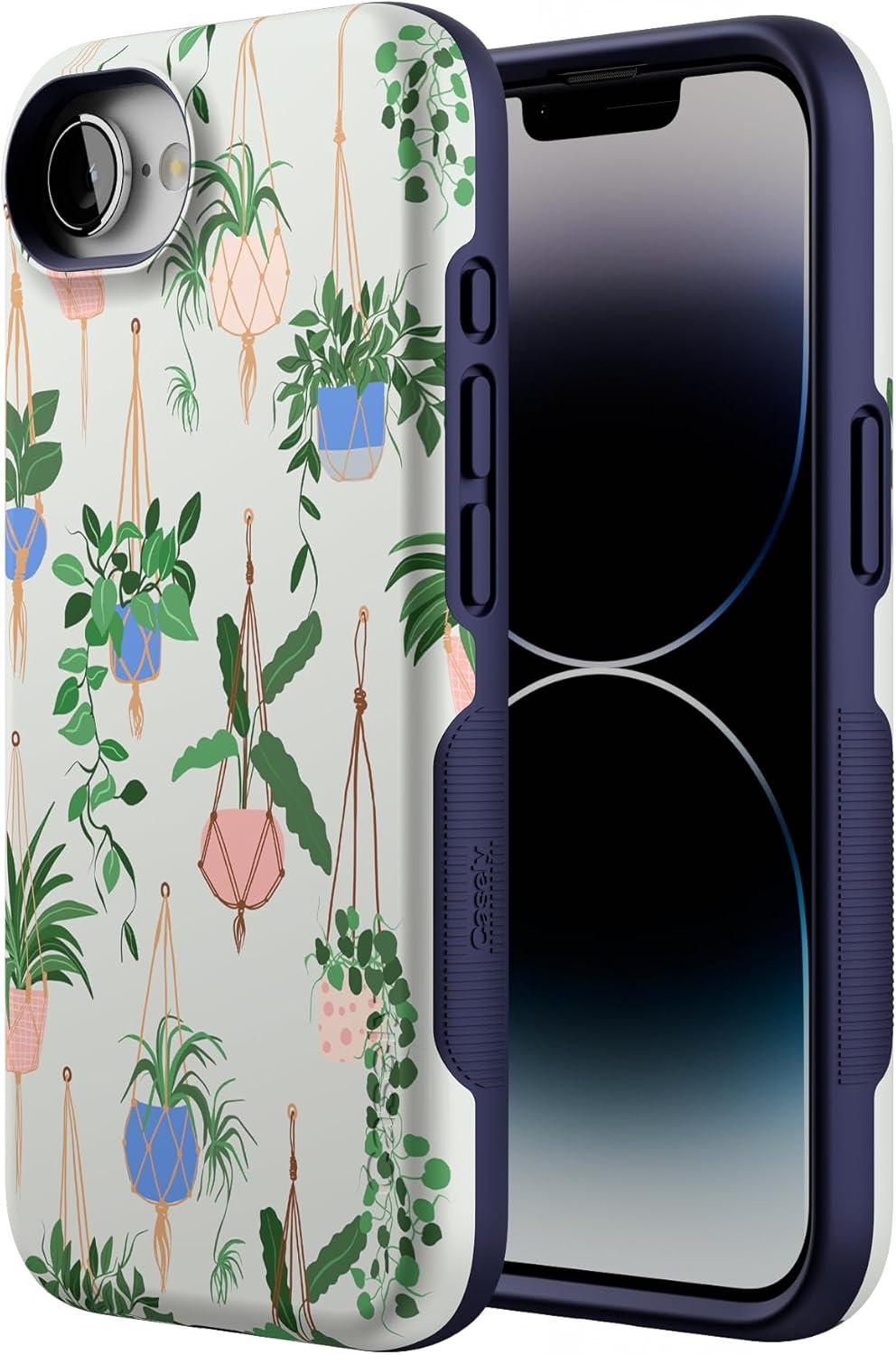 imageCasely iPhone 16e Case The Boyfriend Collection Army Green Bold Protective Design MagSafe Compatible DesignHanging Around Potted Plants Floral