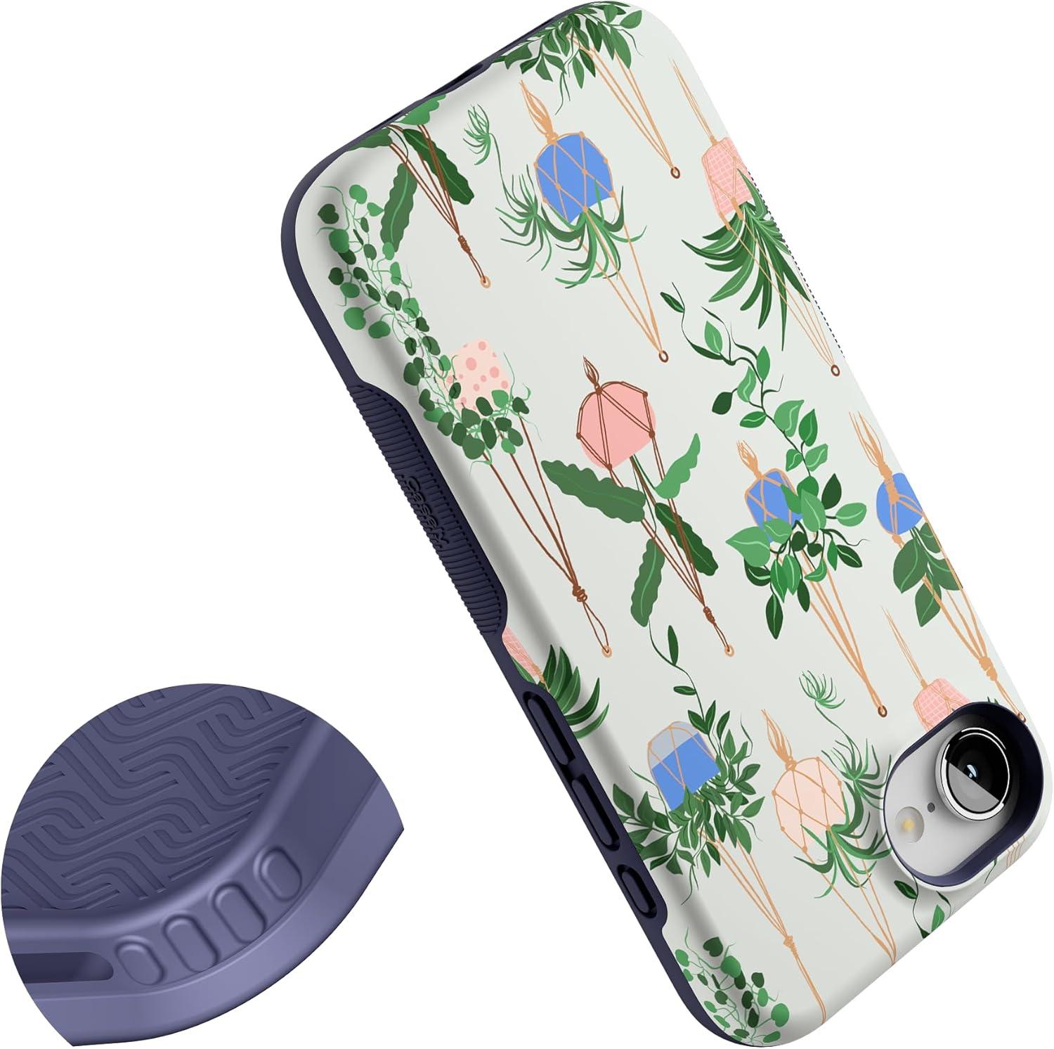 imageCasely iPhone 16e Case The Boyfriend Collection Army Green Bold Protective Design MagSafe Compatible DesignHanging Around Potted Plants Floral