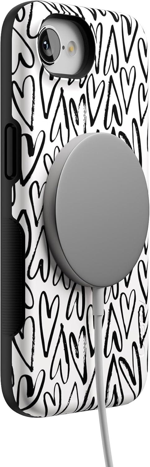 imageCasely iPhone 16e Case The Boyfriend Collection Army Green Bold Protective Design MagSafe Compatible DesignHeart Throb Endless Hearts