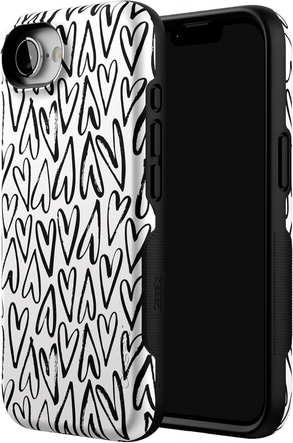 imageCasely iPhone 16e Case The Boyfriend Collection Army Green Bold Protective Design MagSafe Compatible DesignHeart Throb Endless Hearts
