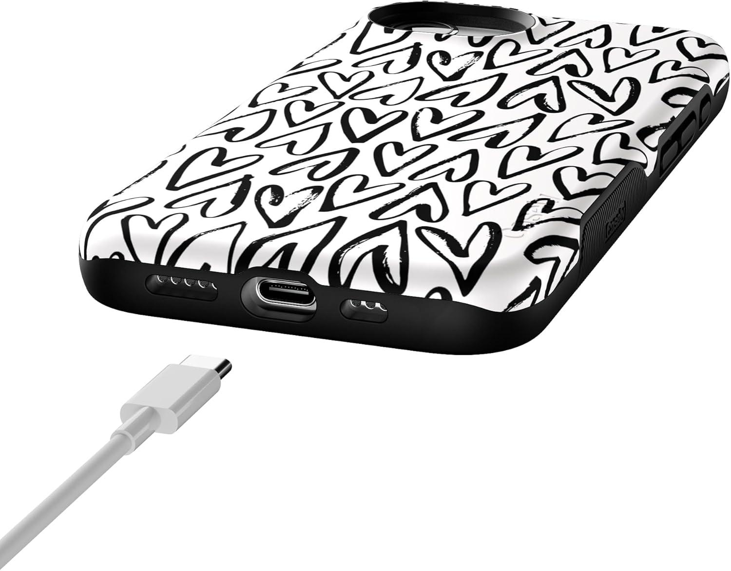 imageCasely iPhone 16e Case The Boyfriend Collection Army Green Bold Protective Design MagSafe Compatible DesignHeart Throb Endless Hearts