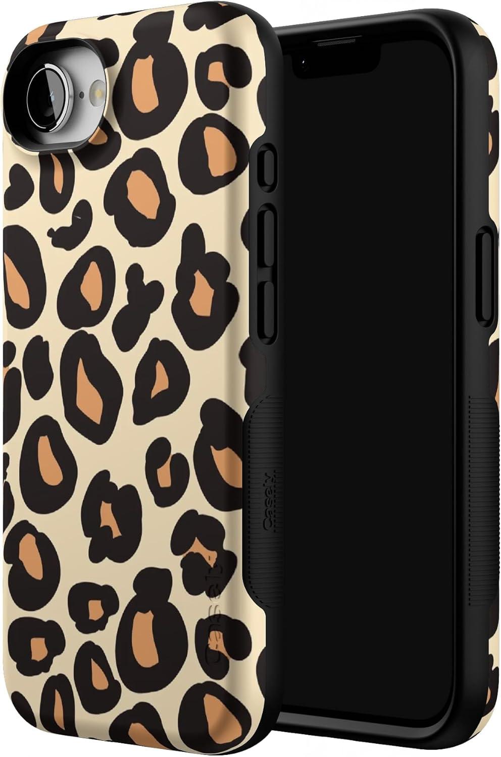 imageCasely iPhone 16e Case The Boyfriend Collection Army Green Bold Protective Design MagSafe Compatible DesignInto the Wild Leopard Print