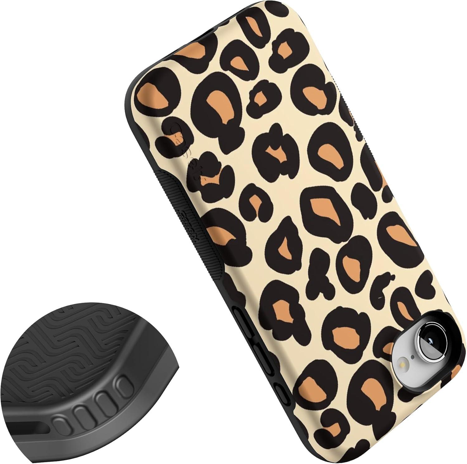 imageCasely iPhone 16e Case The Boyfriend Collection Army Green Bold Protective Design MagSafe Compatible DesignInto the Wild Leopard Print