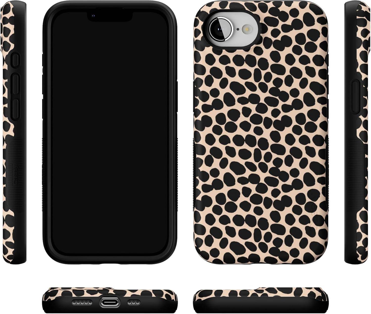 imageCasely iPhone 16e Case The Boyfriend Collection Army Green Bold Protective Design MagSafe Compatible DesignLost in Spots Cheetah Print