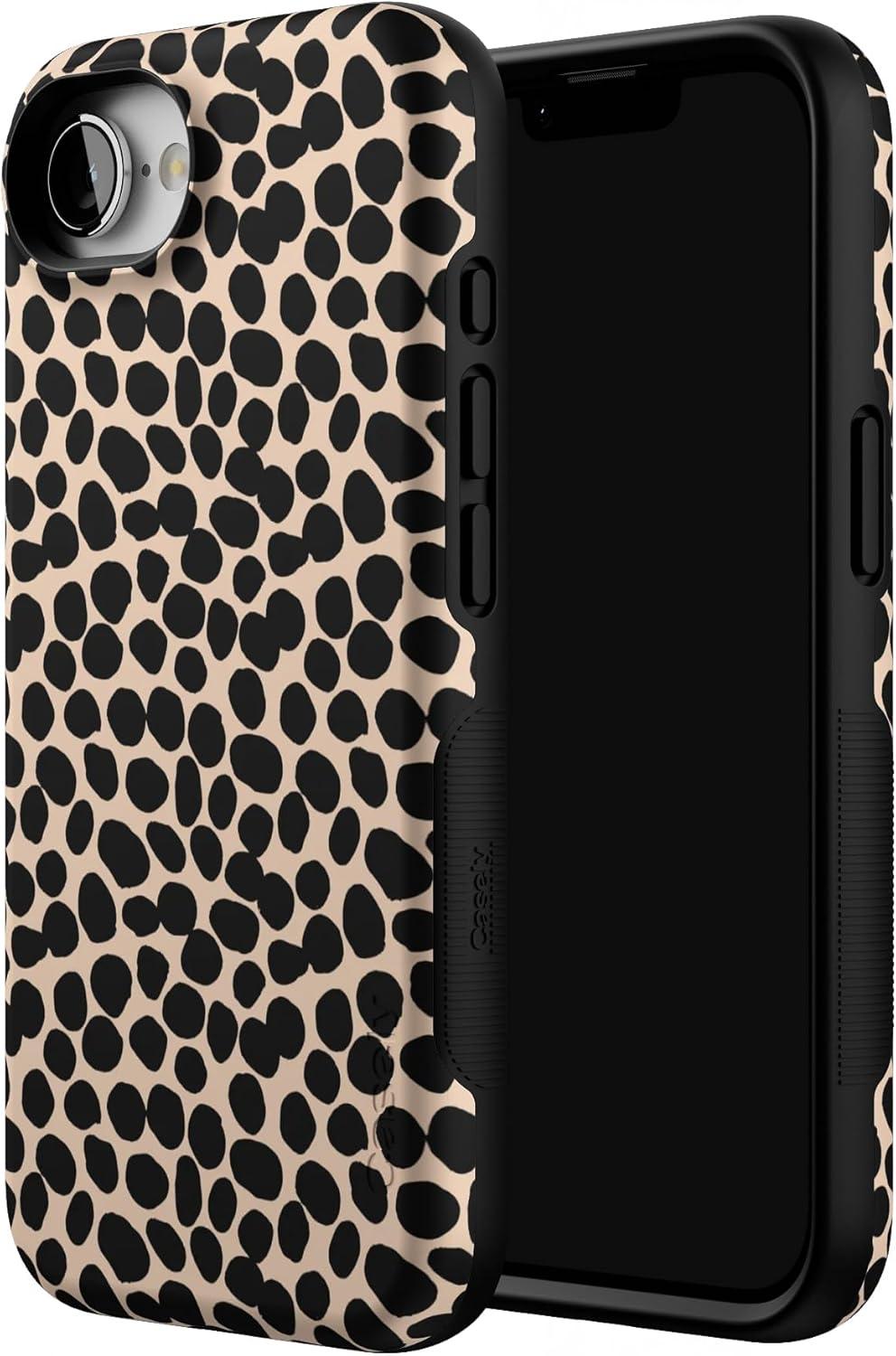 imageCasely iPhone 16e Case The Boyfriend Collection Army Green Bold Protective Design MagSafe Compatible DesignLost in Spots Cheetah Print