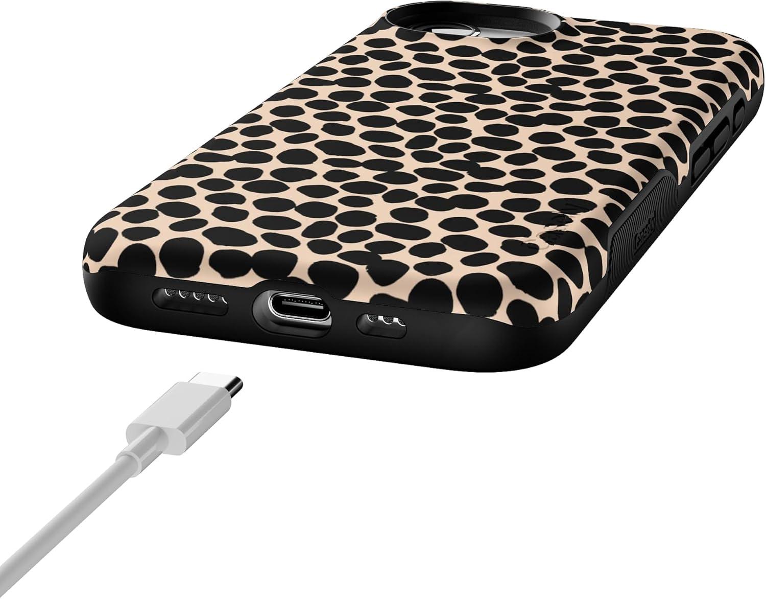 imageCasely iPhone 16e Case The Boyfriend Collection Army Green Bold Protective Design MagSafe Compatible DesignLost in Spots Cheetah Print