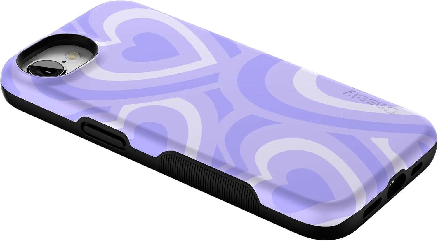 imageCasely iPhone 16e Case The Boyfriend Collection Army Green Bold Protective Design MagSafe Compatible DesignLove Song Lavender Heart