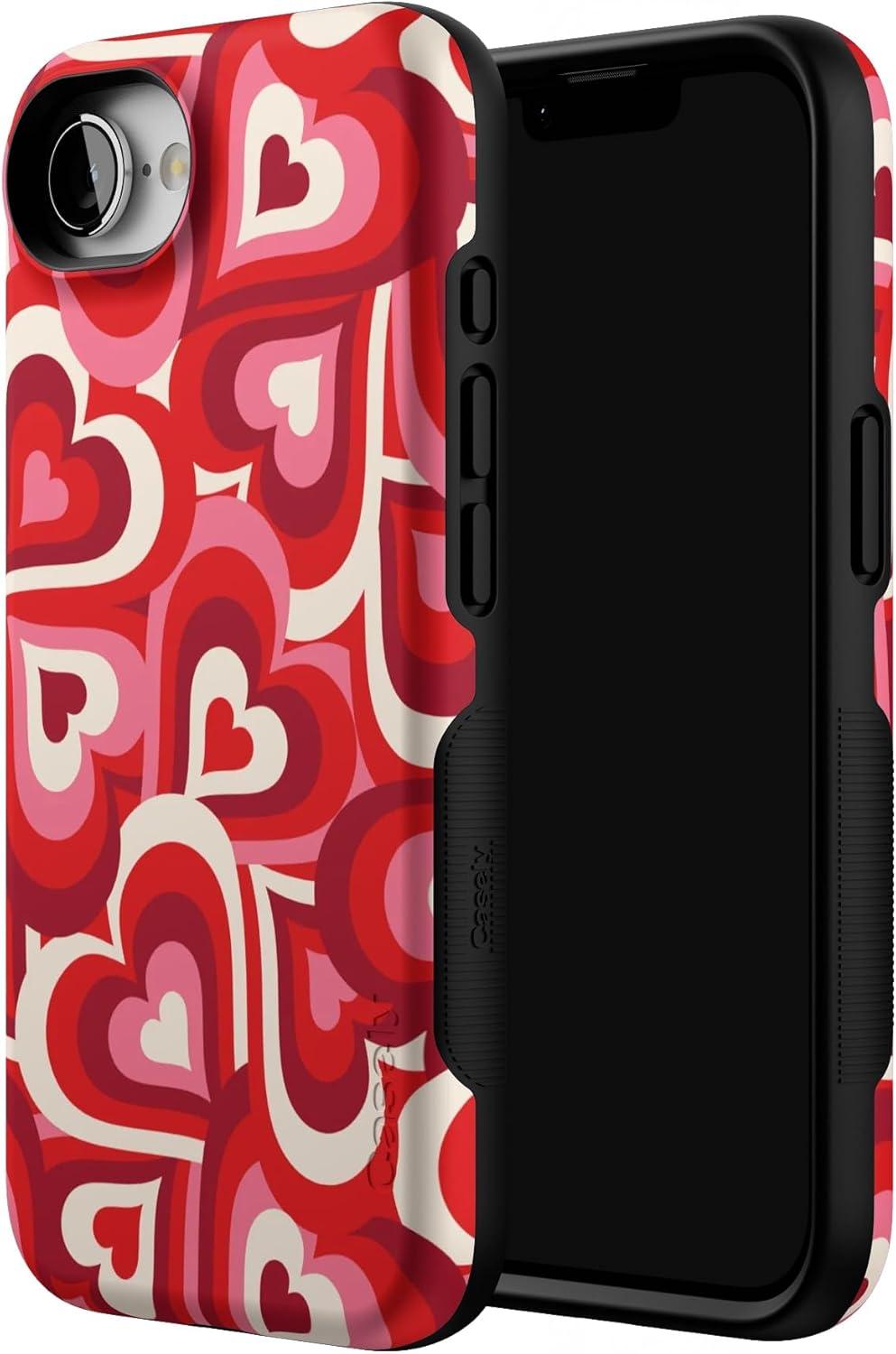 imageCasely iPhone 16e Case The Boyfriend Collection Army Green Bold Protective Design MagSafe Compatible DesignLove Song Remix Ombre Hearts