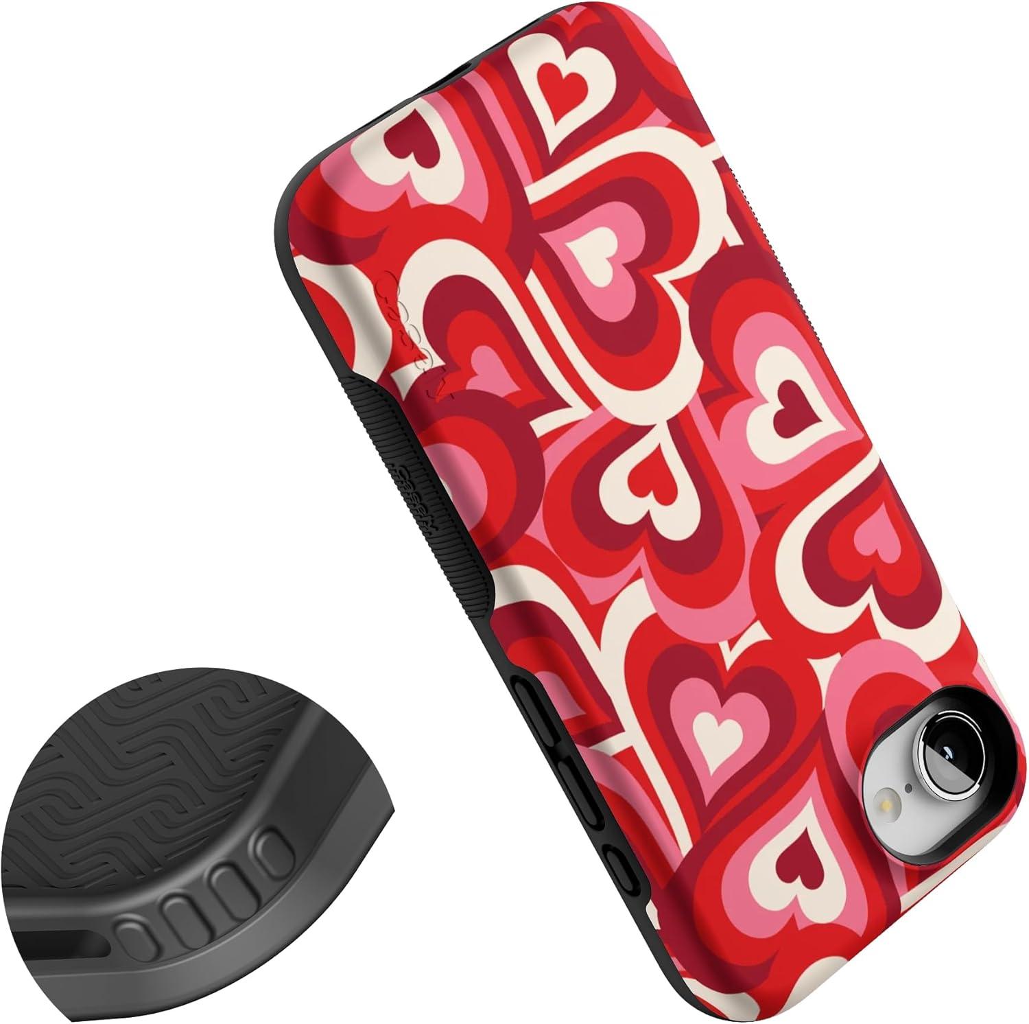 imageCasely iPhone 16e Case The Boyfriend Collection Army Green Bold Protective Design MagSafe Compatible DesignLove Song Remix Ombre Hearts