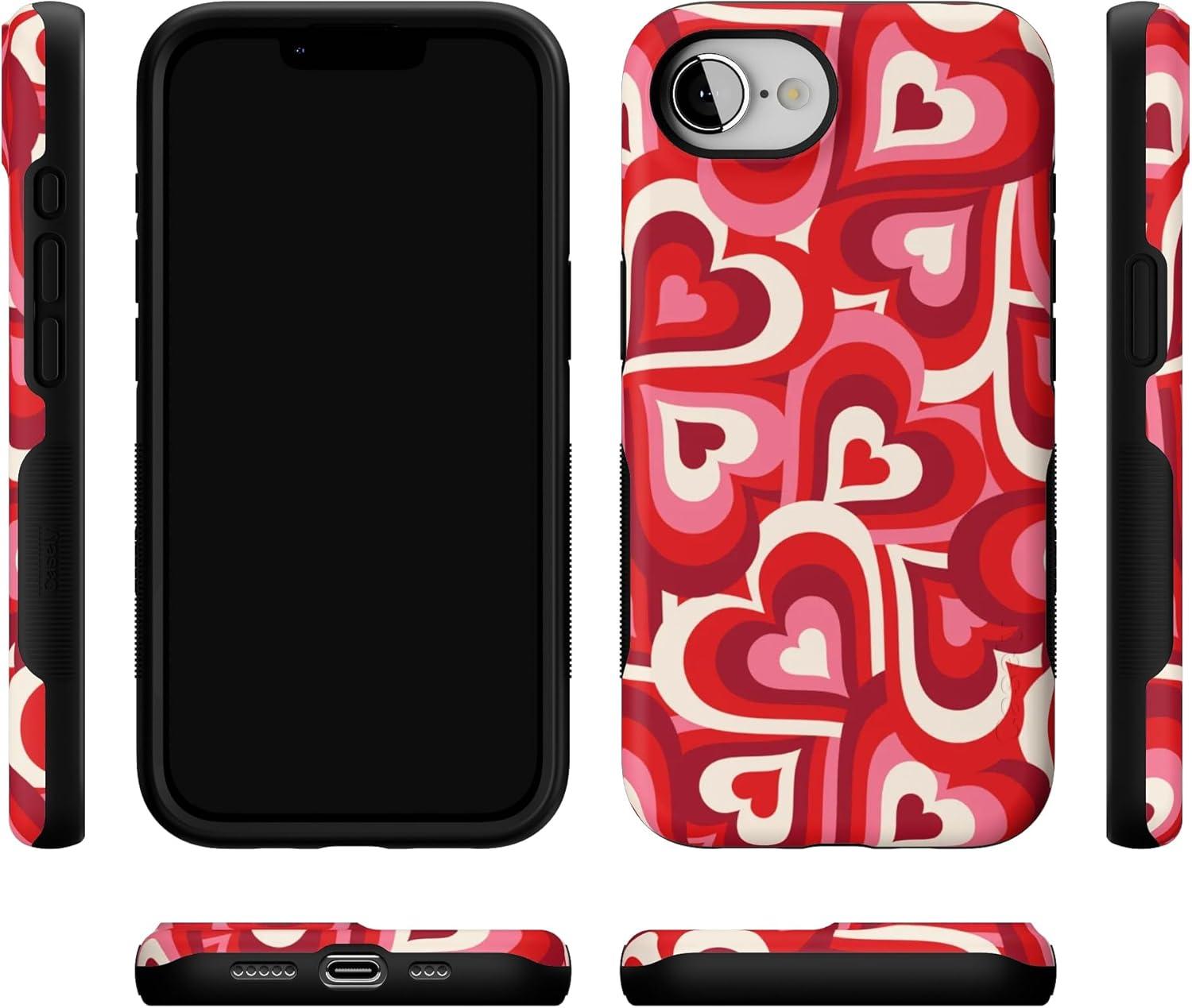 imageCasely iPhone 16e Case The Boyfriend Collection Army Green Bold Protective Design MagSafe Compatible DesignLove Song Remix Ombre Hearts