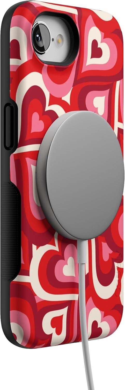 imageCasely iPhone 16e Case The Boyfriend Collection Army Green Bold Protective Design MagSafe Compatible DesignLove Song Remix Ombre Hearts