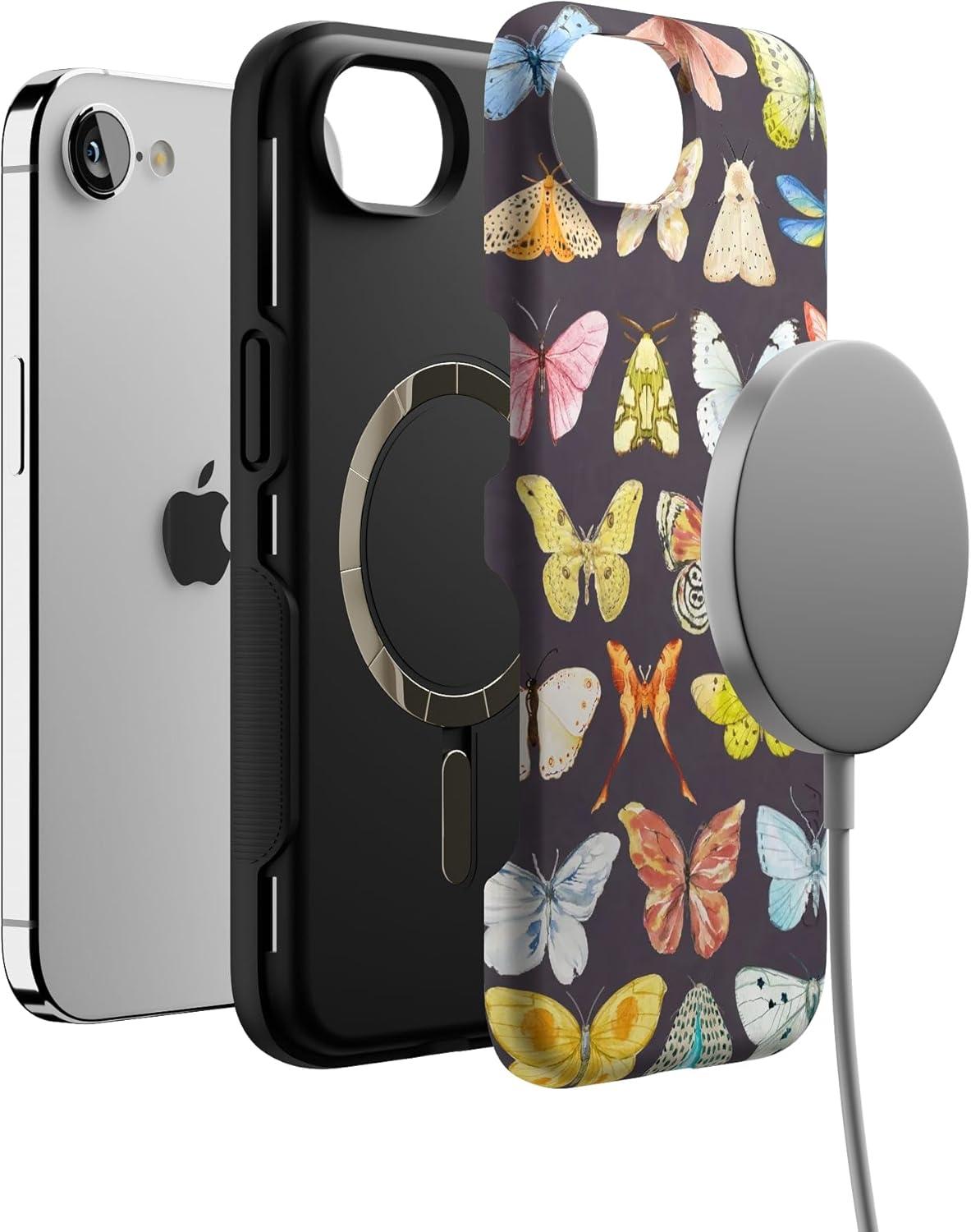 imageCasely iPhone 16e Case The Boyfriend Collection Army Green Bold Protective Design MagSafe Compatible DesignMidnight Monarch Jenna Palek x Casely