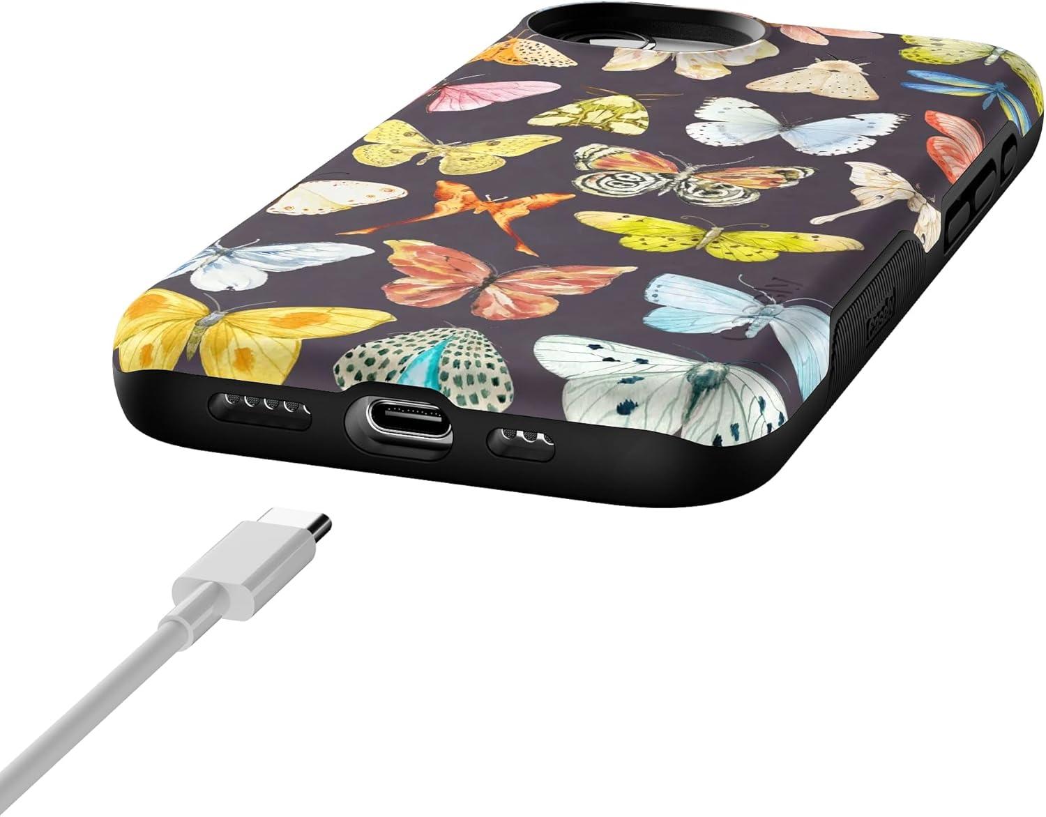 imageCasely iPhone 16e Case The Boyfriend Collection Army Green Bold Protective Design MagSafe Compatible DesignMidnight Monarch Jenna Palek x Casely