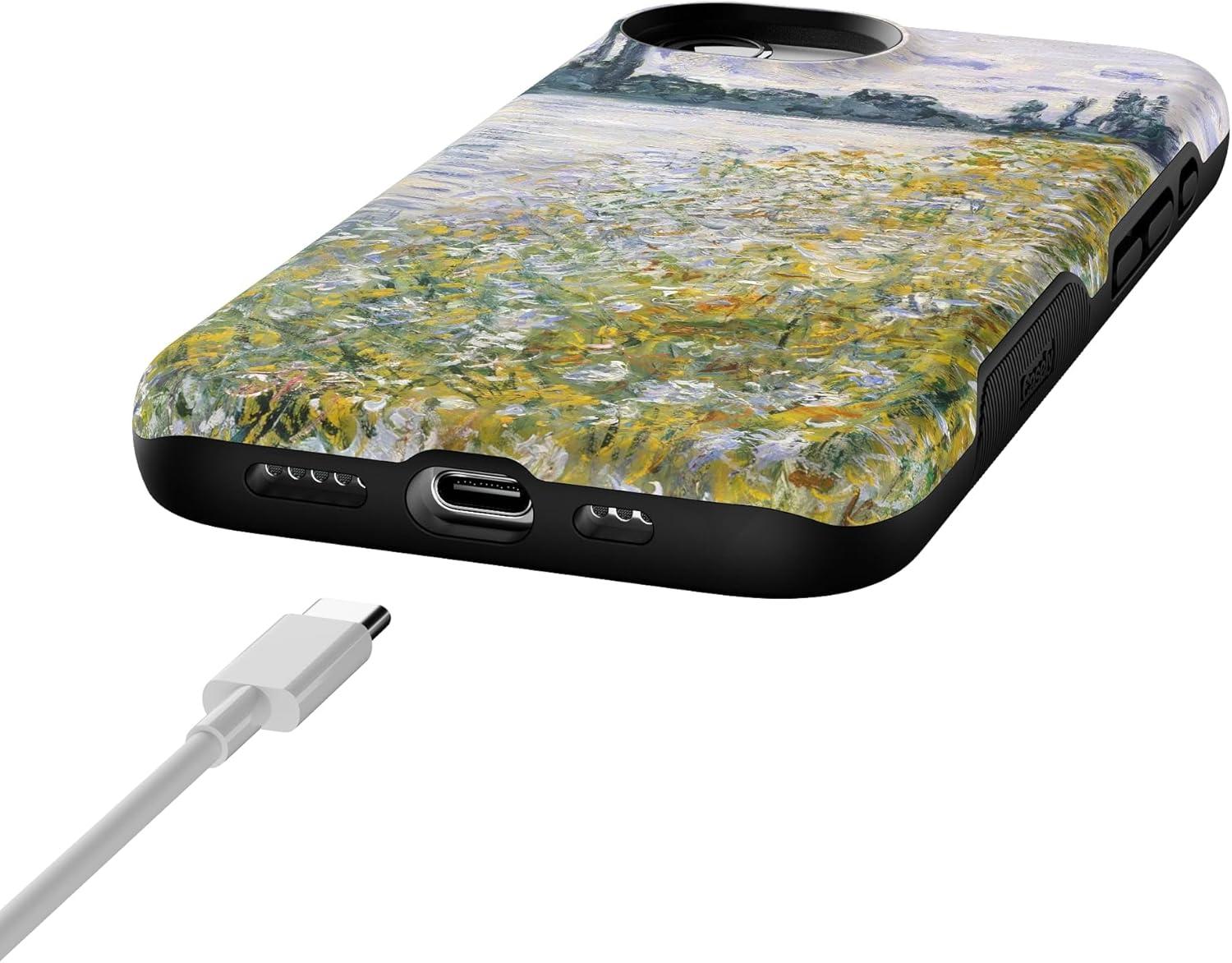 imageCasely iPhone 16e Case The Boyfriend Collection Army Green Bold Protective Design MagSafe Compatible DesignMonets Summer Landscape The Met Museum