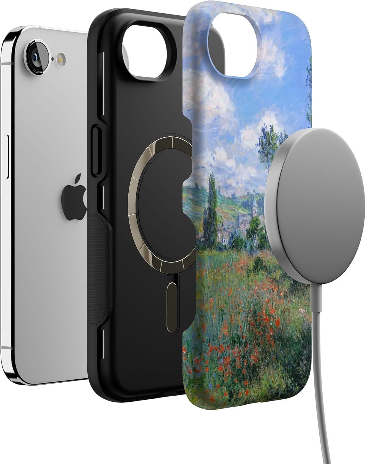 imageCasely iPhone 16e Case The Boyfriend Collection Army Green Bold Protective Design MagSafe Compatible DesignMonets View The Met Museum