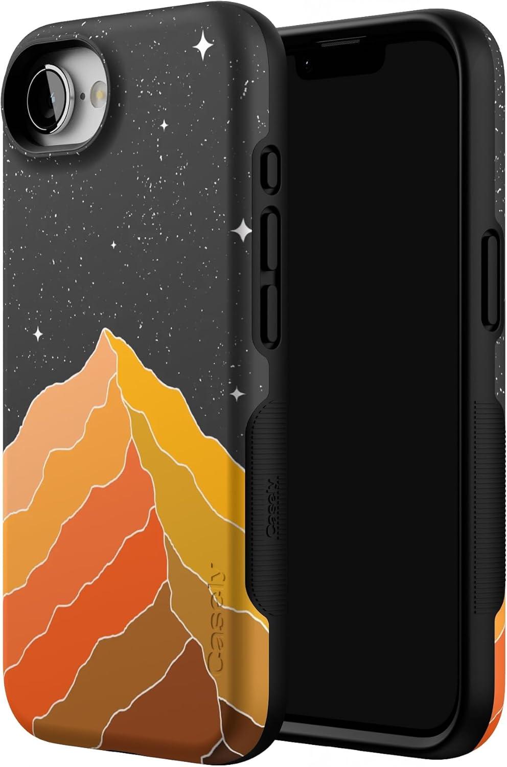 imageCasely iPhone 16e Case The Boyfriend Collection Army Green Bold Protective Design MagSafe Compatible DesignNight Skies Mountain Starlight