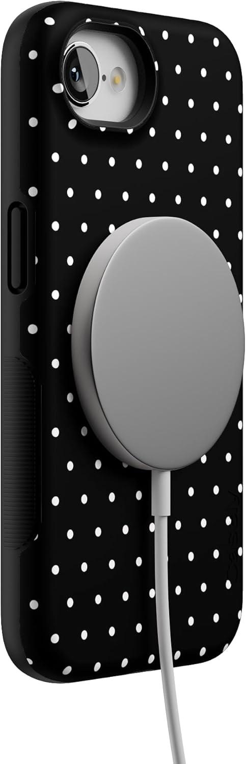 imageCasely iPhone 16e Case The Boyfriend Collection Army Green Bold Protective Design MagSafe Compatible DesignOn the Dot Black Polka Dot