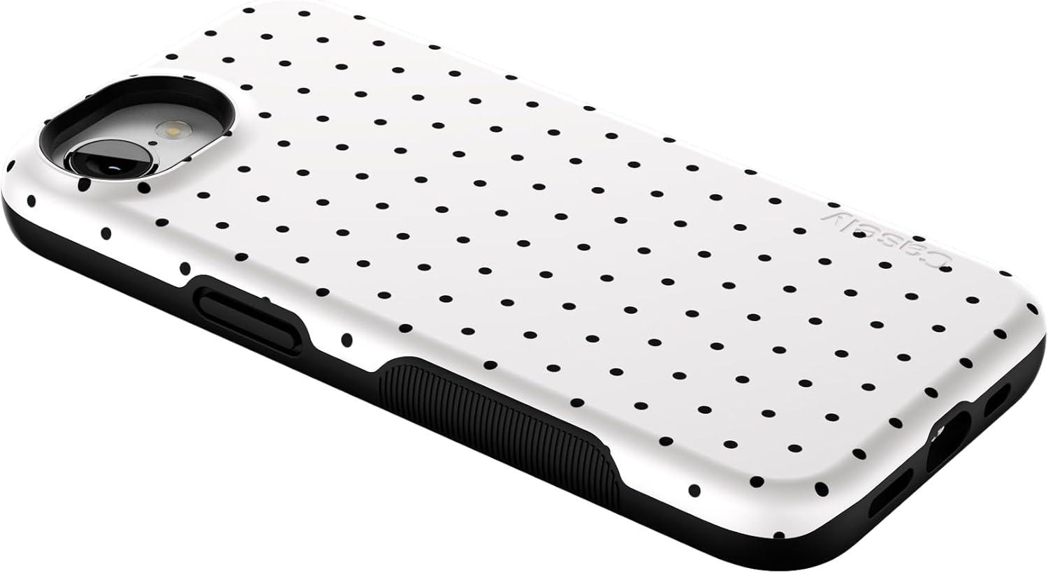imageCasely iPhone 16e Case The Boyfriend Collection Army Green Bold Protective Design MagSafe Compatible DesignOn the Dot White Polka Dot