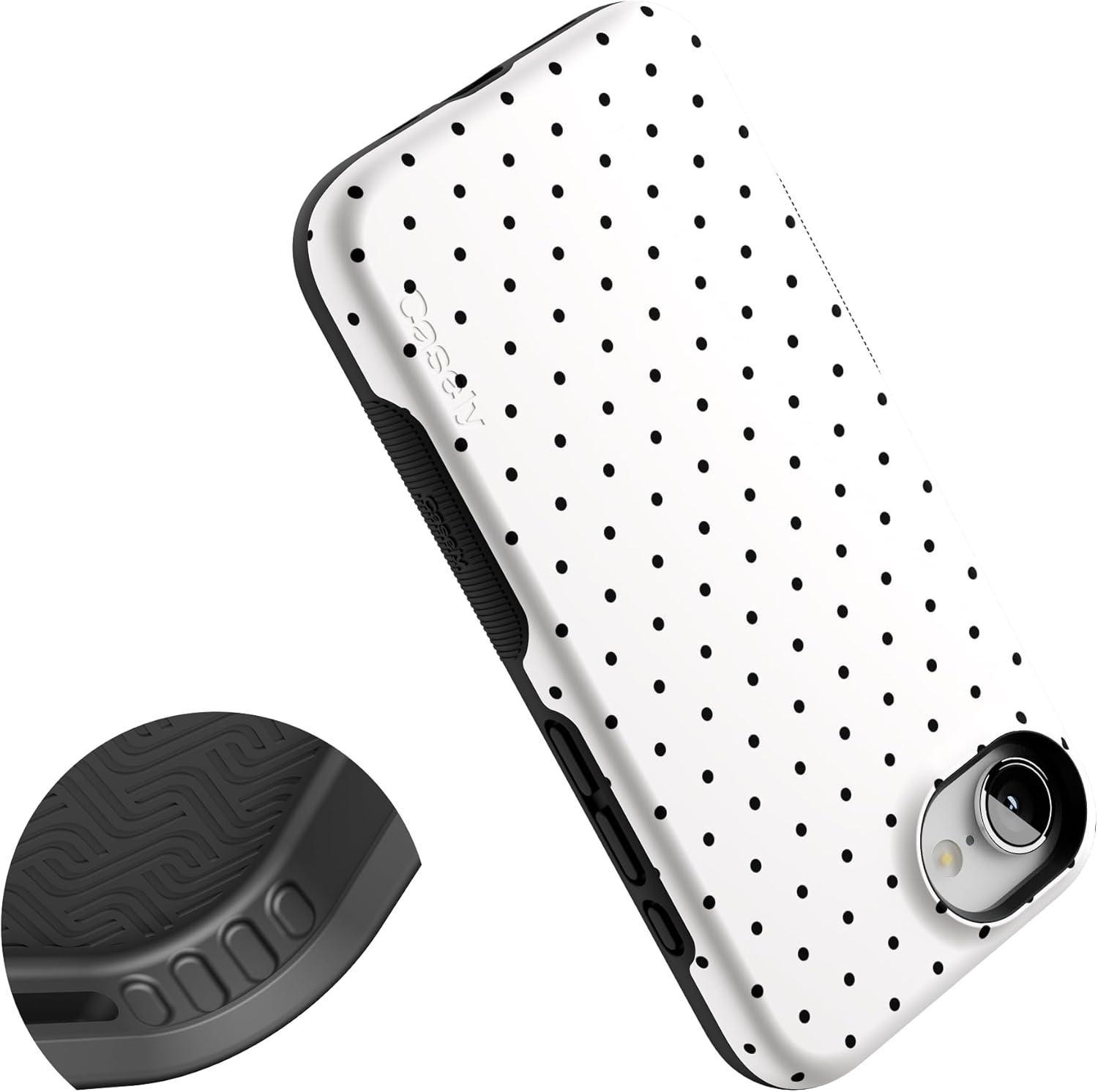 imageCasely iPhone 16e Case The Boyfriend Collection Army Green Bold Protective Design MagSafe Compatible DesignOn the Dot White Polka Dot