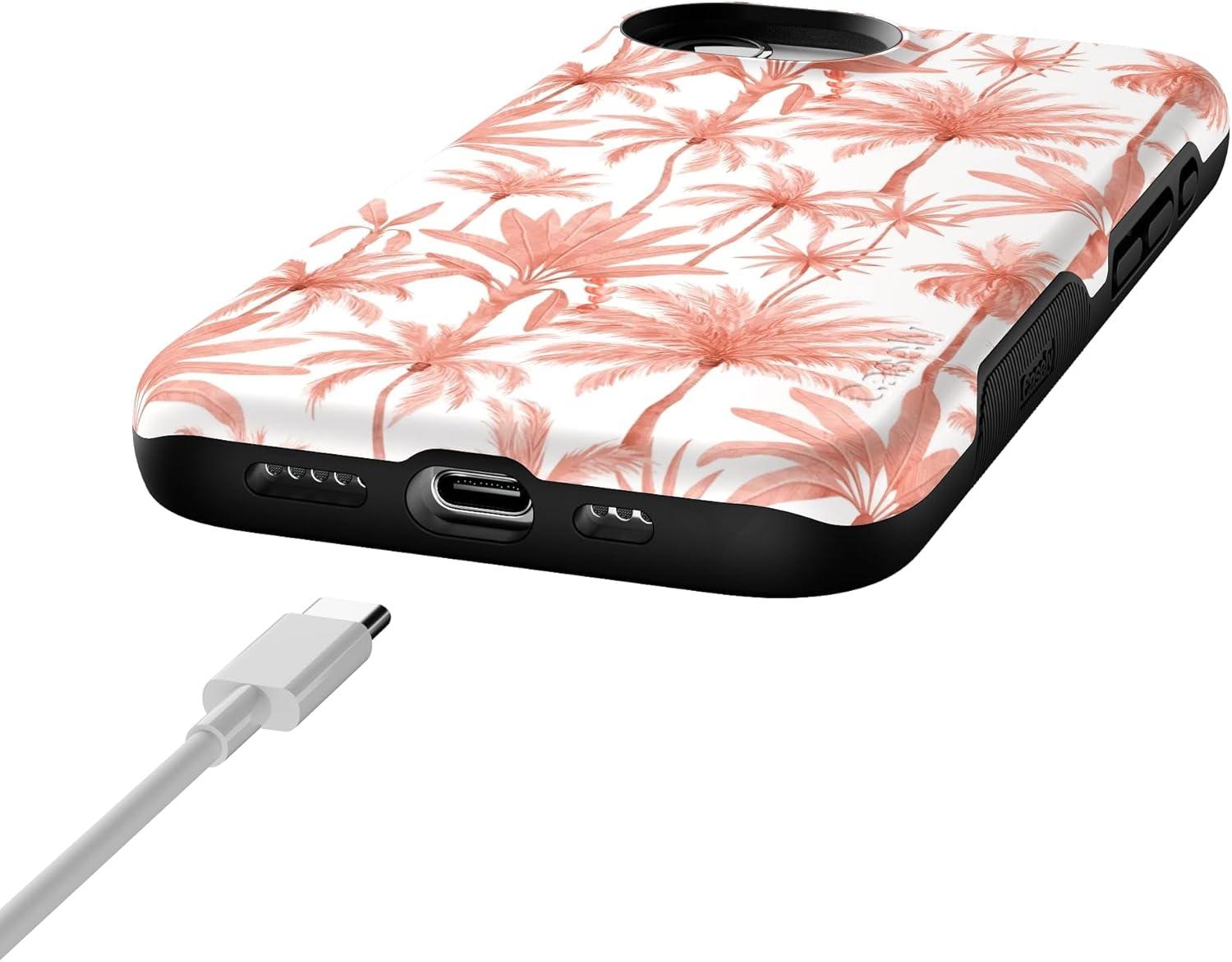 imageCasely iPhone 16e Case The Boyfriend Collection Army Green Bold Protective Design MagSafe Compatible DesignPerfect Paradise Tropical Palm Tree Floral