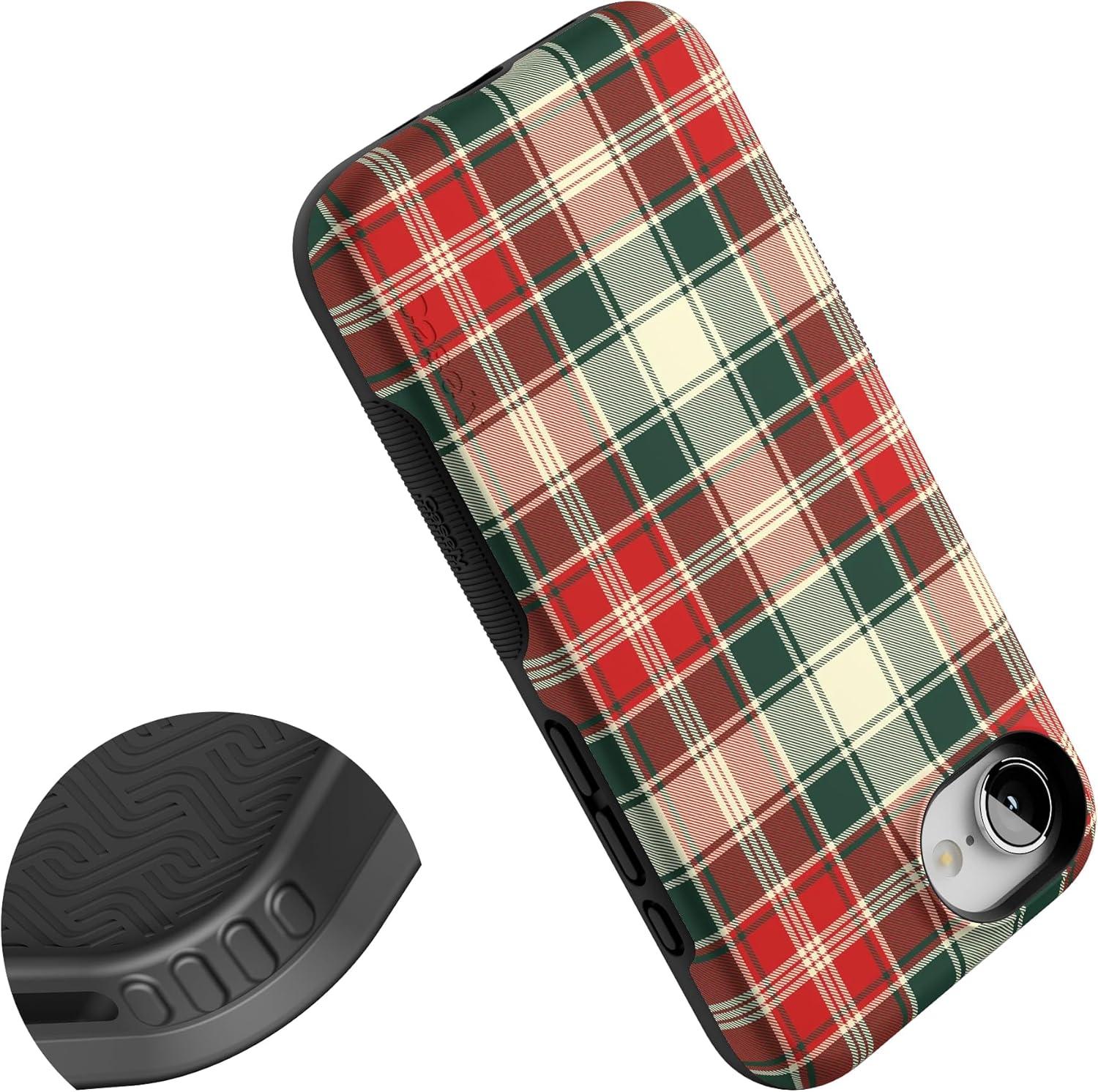 imageCasely iPhone 16e Case The Boyfriend Collection Army Green Bold Protective Design MagSafe Compatible DesignPlaid Proper Signature Plaid