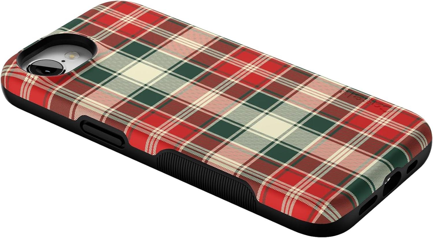 imageCasely iPhone 16e Case The Boyfriend Collection Army Green Bold Protective Design MagSafe Compatible DesignPlaid Proper Signature Plaid