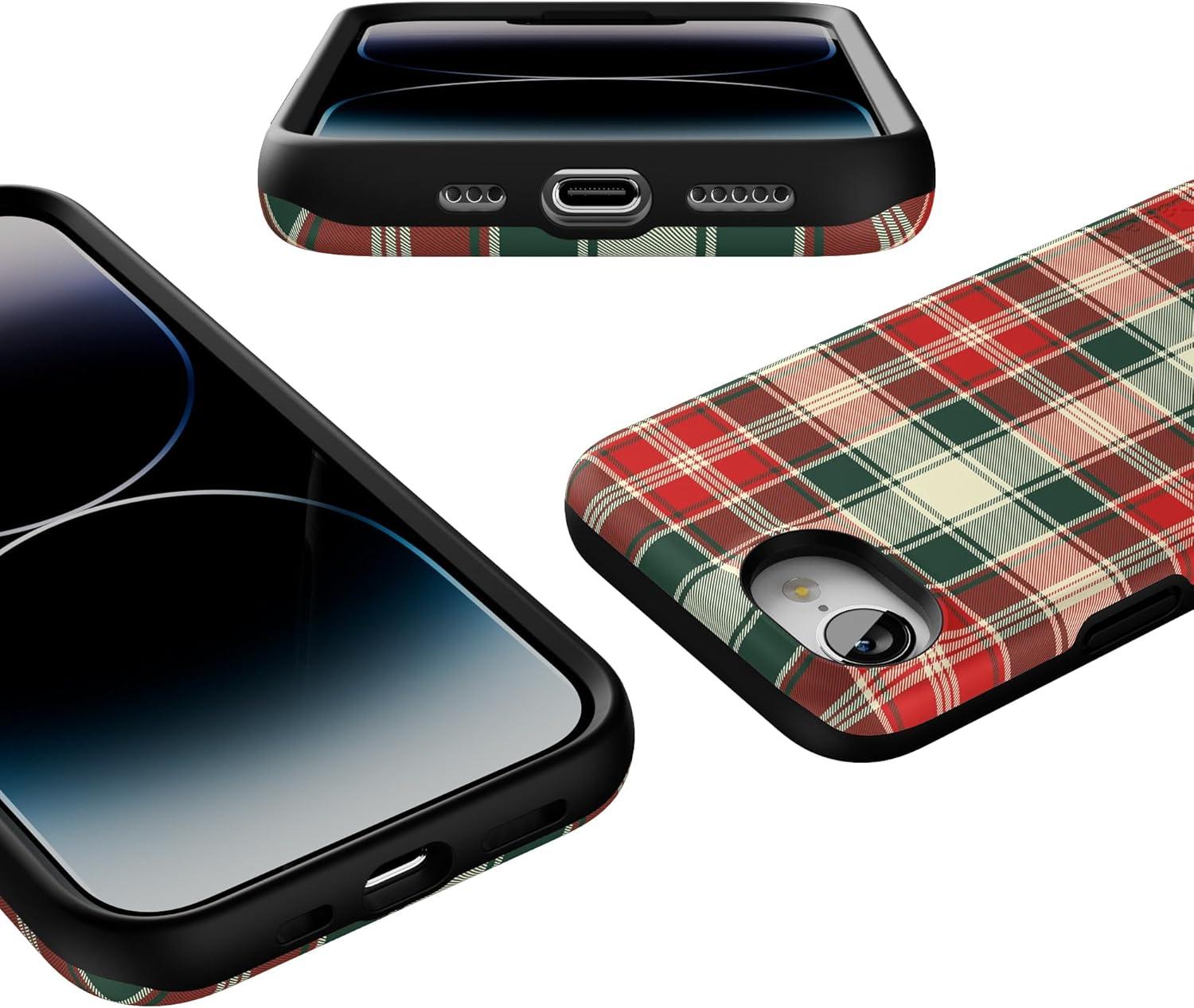 imageCasely iPhone 16e Case The Boyfriend Collection Army Green Bold Protective Design MagSafe Compatible DesignPlaid Proper Signature Plaid