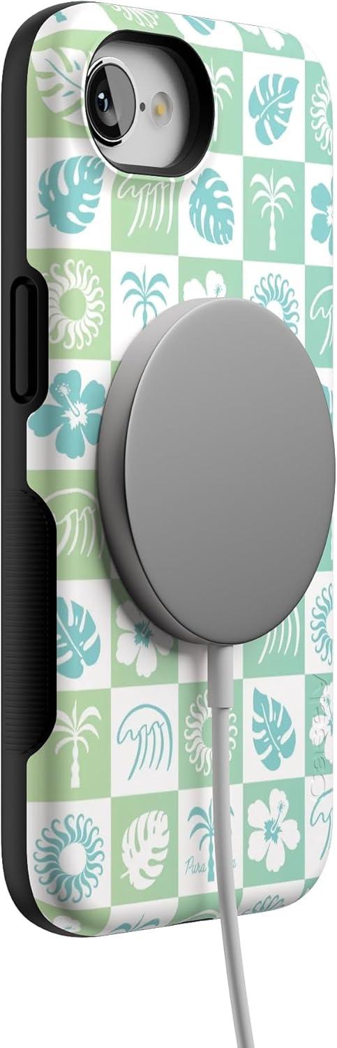 imageCasely iPhone 16e Case The Boyfriend Collection Army Green Bold Protective Design MagSafe Compatible DesignPura Vida Coastal Checkers
