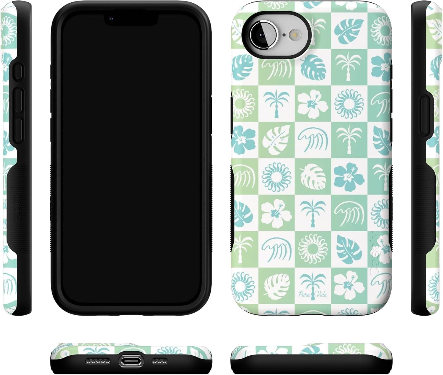 imageCasely iPhone 16e Case The Boyfriend Collection Army Green Bold Protective Design MagSafe Compatible DesignPura Vida Coastal Checkers
