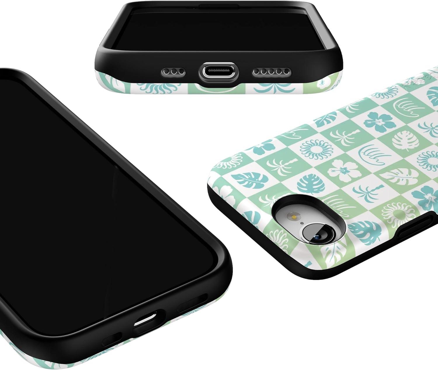 imageCasely iPhone 16e Case The Boyfriend Collection Army Green Bold Protective Design MagSafe Compatible DesignPura Vida Coastal Checkers