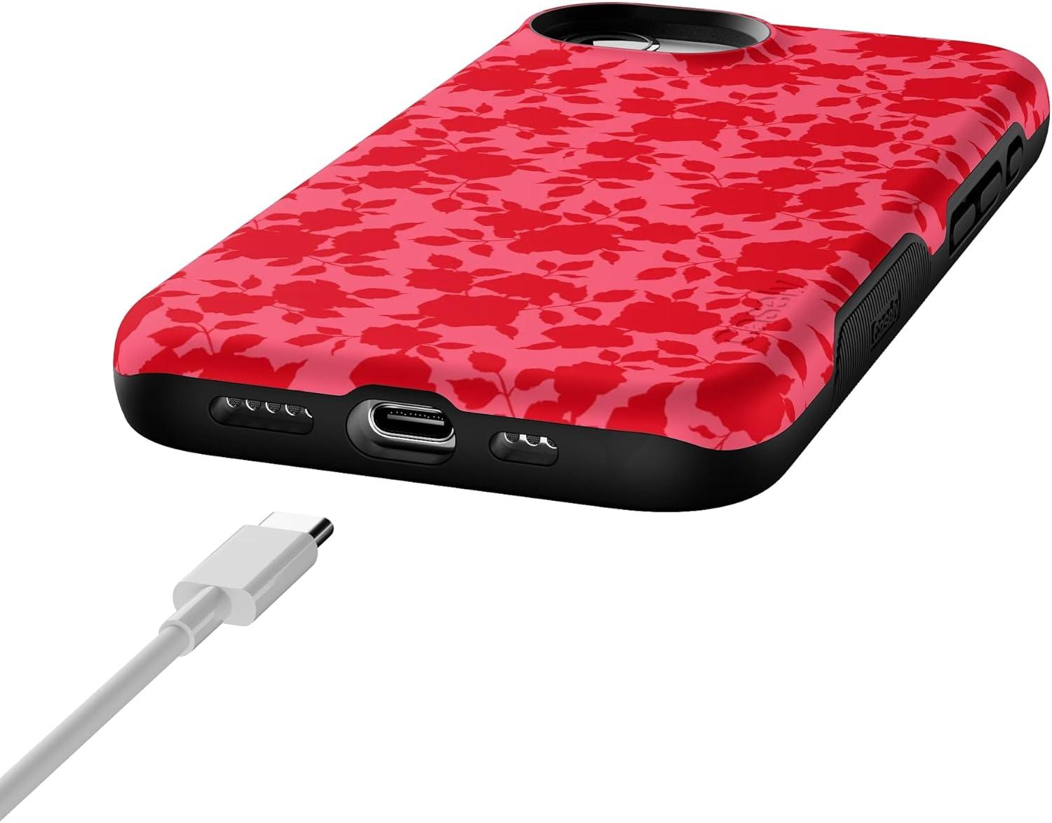 imageCasely iPhone 16e Case The Boyfriend Collection Army Green Bold Protective Design MagSafe Compatible DesignRose Garden Red Aesthetic
