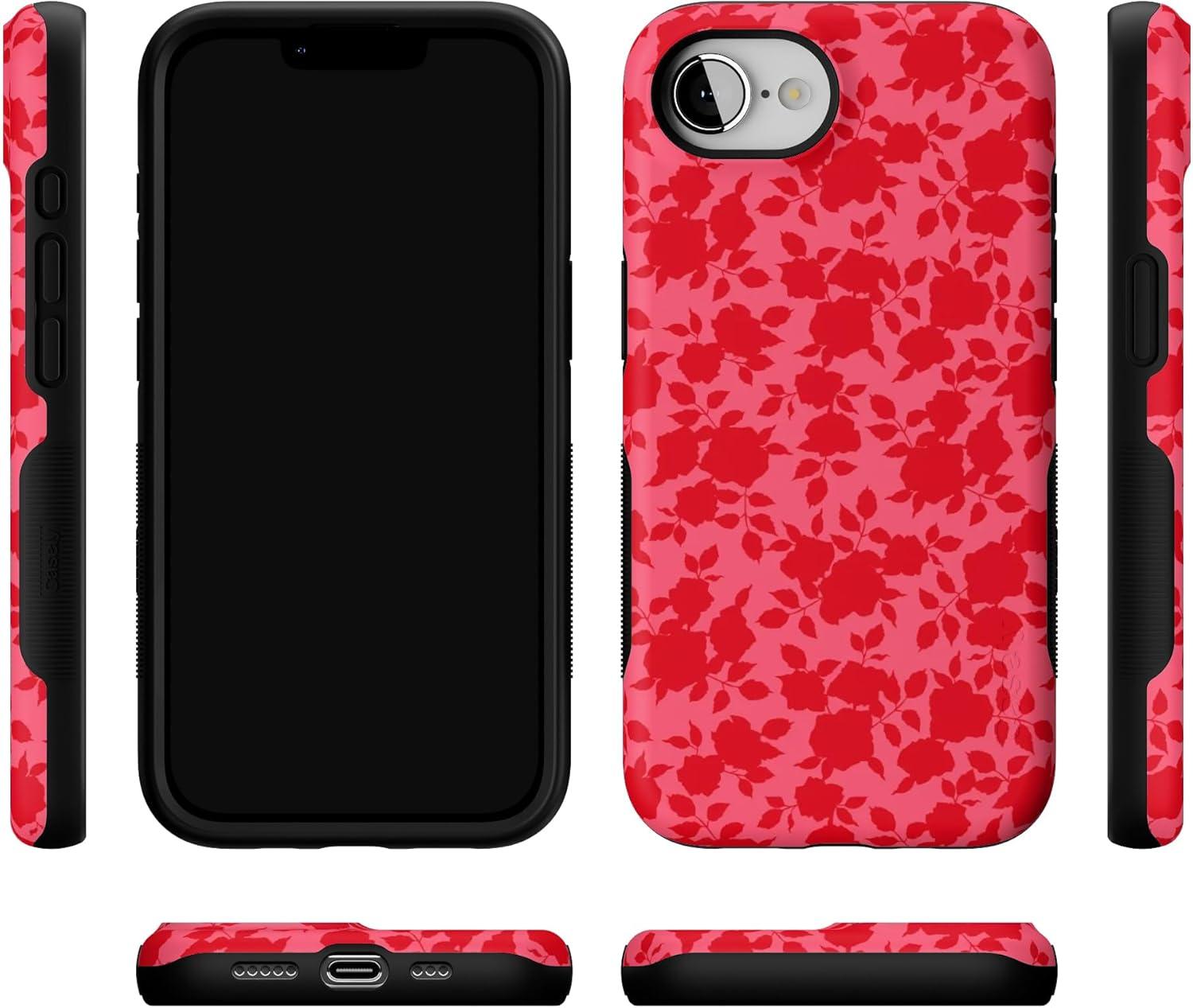 imageCasely iPhone 16e Case The Boyfriend Collection Army Green Bold Protective Design MagSafe Compatible DesignRose Garden Red Aesthetic