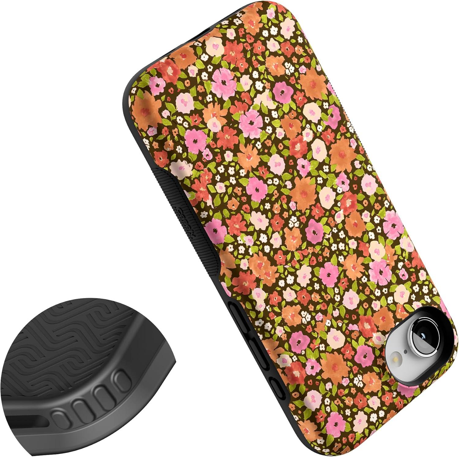 imageCasely iPhone 16e Case The Boyfriend Collection Army Green Bold Protective Design MagSafe Compatible DesignRustic Roses Boho Bouquet