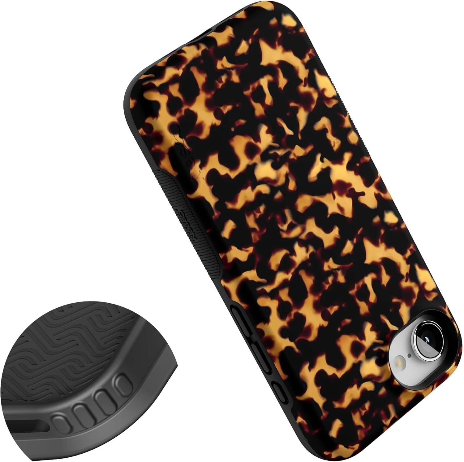 imageCasely iPhone 16e Case The Boyfriend Collection Army Green Bold Protective Design MagSafe Compatible DesignShell Shocked Tortoise Print
