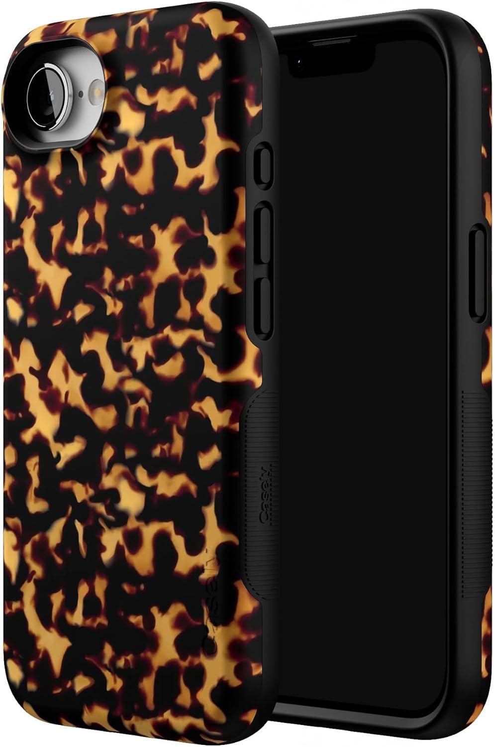 imageCasely iPhone 16e Case The Boyfriend Collection Army Green Bold Protective Design MagSafe Compatible DesignShell Shocked Tortoise Print