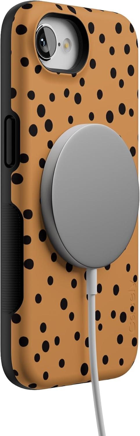 imageCasely iPhone 16e Case The Boyfriend Collection Army Green Bold Protective Design MagSafe Compatible DesignSpot On Dotted Animal