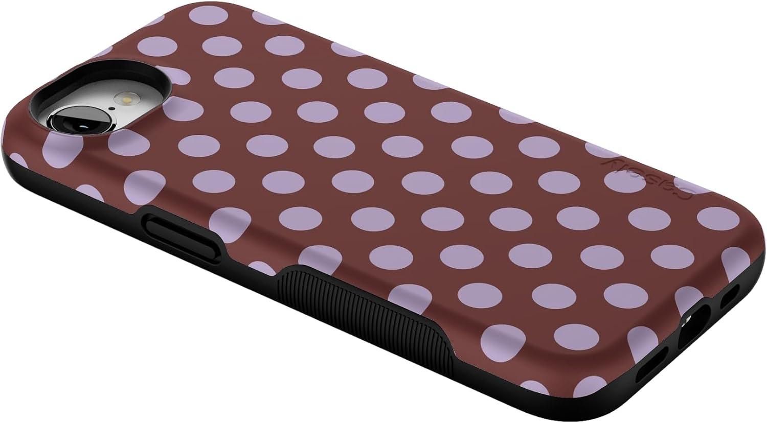 imageCasely iPhone 16e Case The Boyfriend Collection Army Green Bold Protective Design MagSafe Compatible DesignSpotted in SoHo Burgundy Polka Dot
