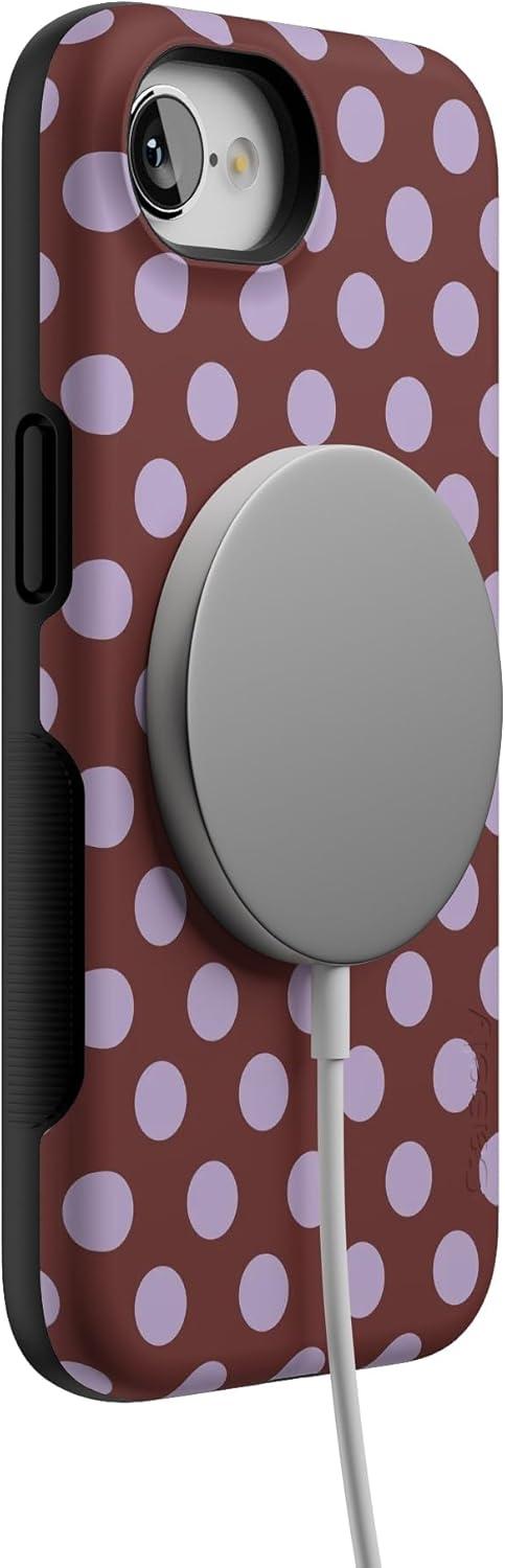 imageCasely iPhone 16e Case The Boyfriend Collection Army Green Bold Protective Design MagSafe Compatible DesignSpotted in SoHo Burgundy Polka Dot