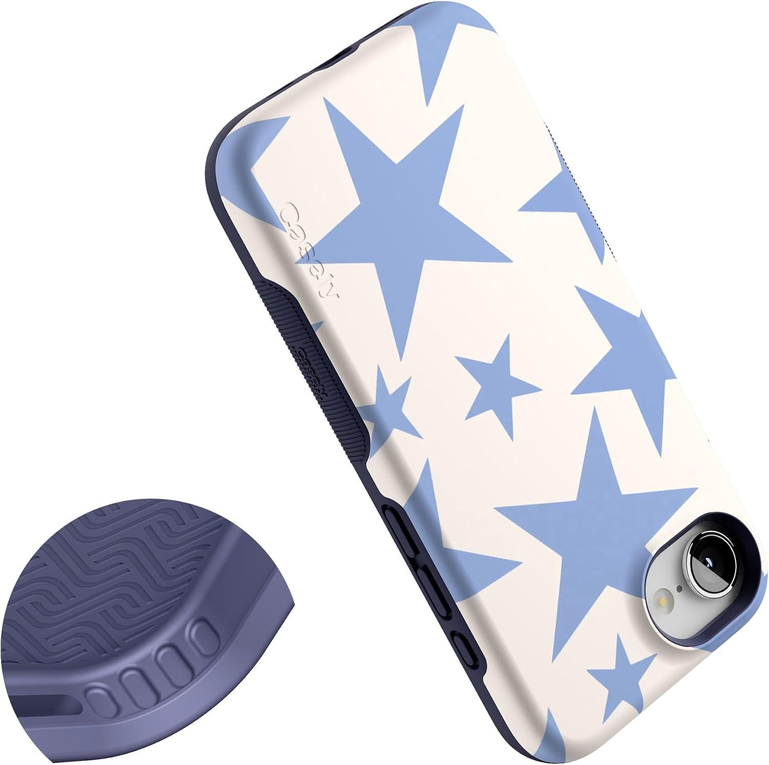 imageCasely iPhone 16e Case The Boyfriend Collection Army Green Bold Protective Design MagSafe Compatible DesignStars Align Blue White Stars