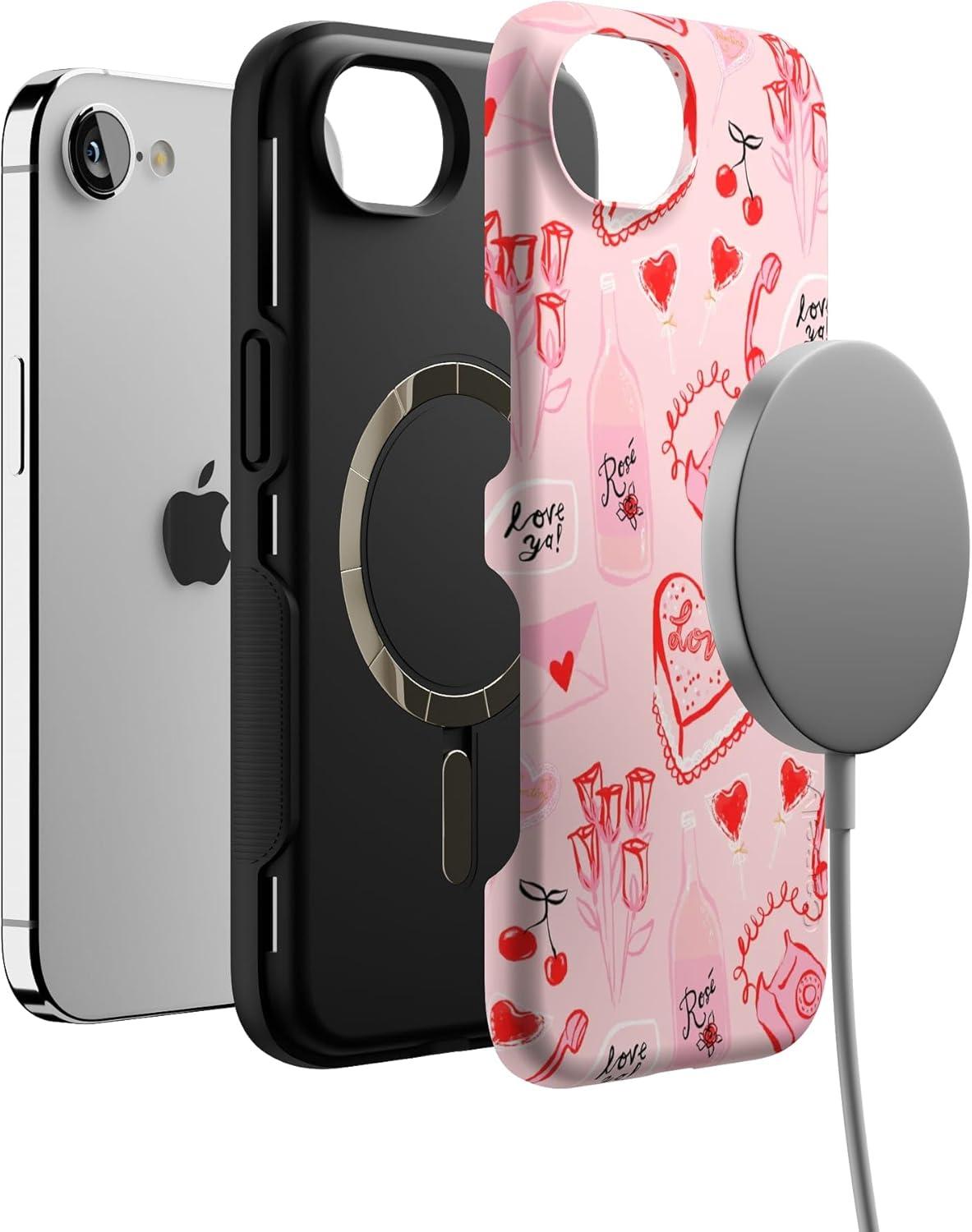 imageCasely iPhone 16e Case The Boyfriend Collection Army Green Bold Protective Design MagSafe Compatible DesignThats Amore Valentines