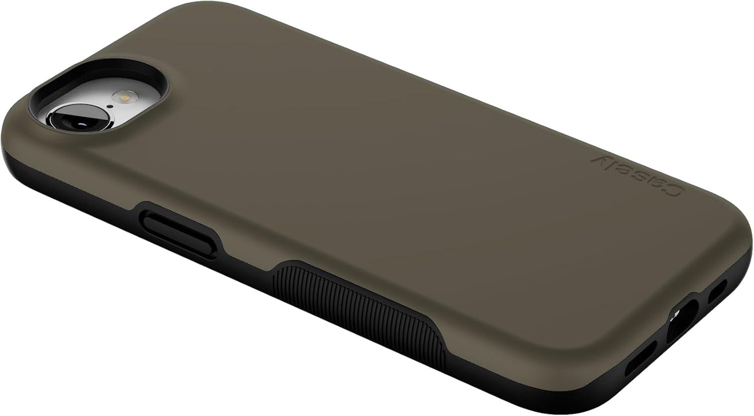 imageCasely iPhone 16e Case The Boyfriend Collection Army Green Bold Protective Design MagSafe Compatible DesignThe Boyfriend Collection Army Green
