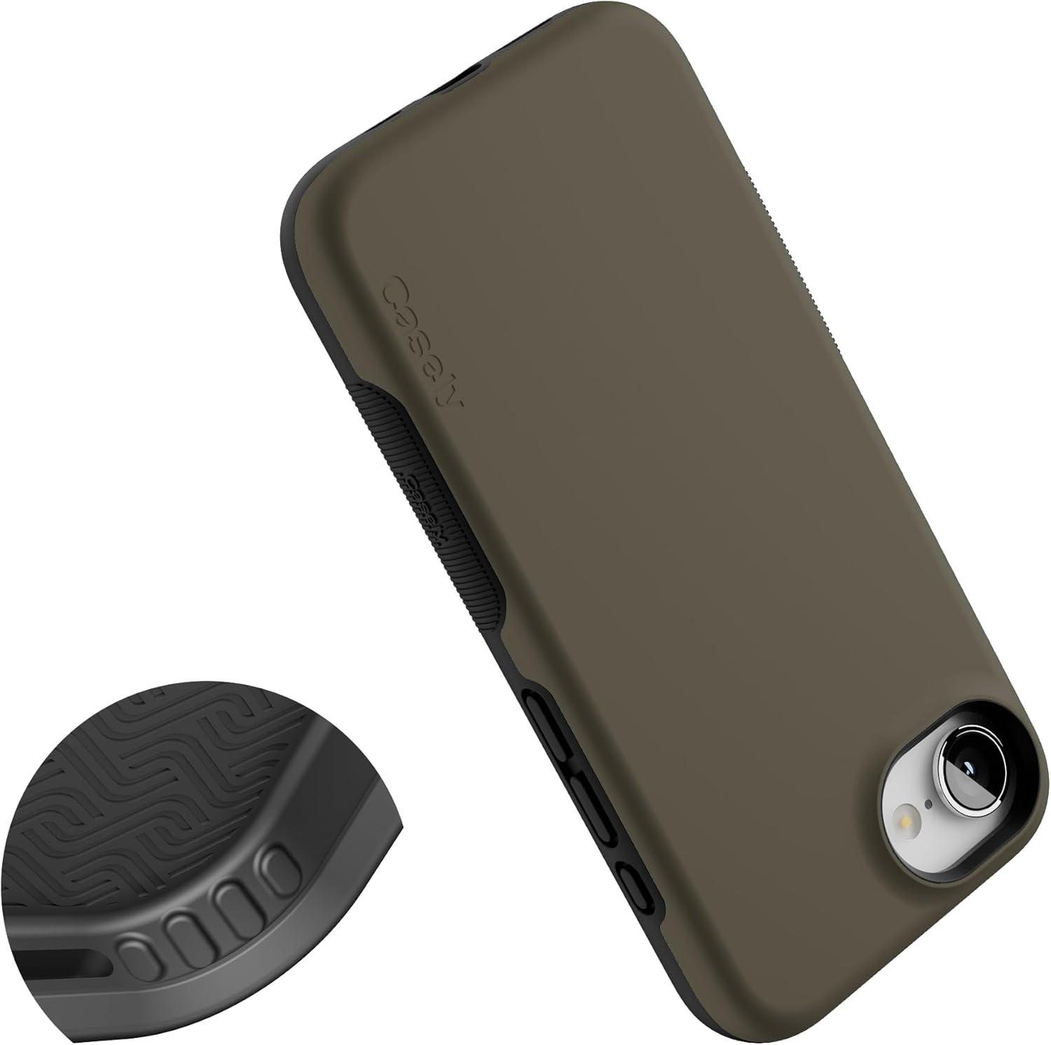 imageCasely iPhone 16e Case The Boyfriend Collection Army Green Bold Protective Design MagSafe Compatible DesignThe Boyfriend Collection Army Green