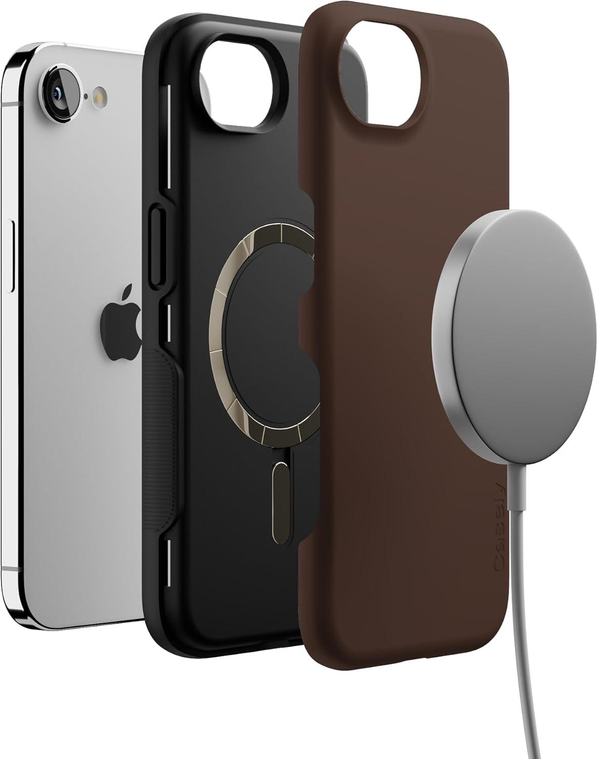 imageCasely iPhone 16e Case The Boyfriend Collection Army Green Bold Protective Design MagSafe Compatible DesignThe Boyfriend Collection Espresso Brown