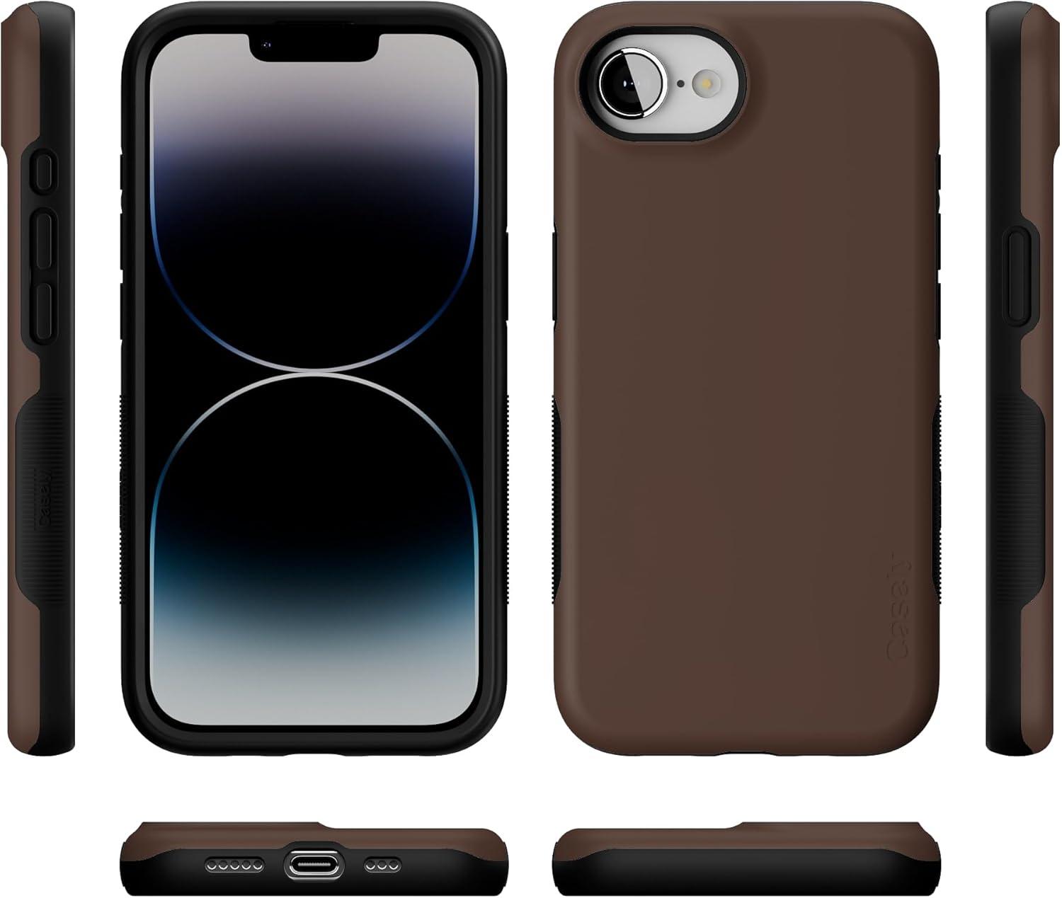 imageCasely iPhone 16e Case The Boyfriend Collection Army Green Bold Protective Design MagSafe Compatible DesignThe Boyfriend Collection Espresso Brown