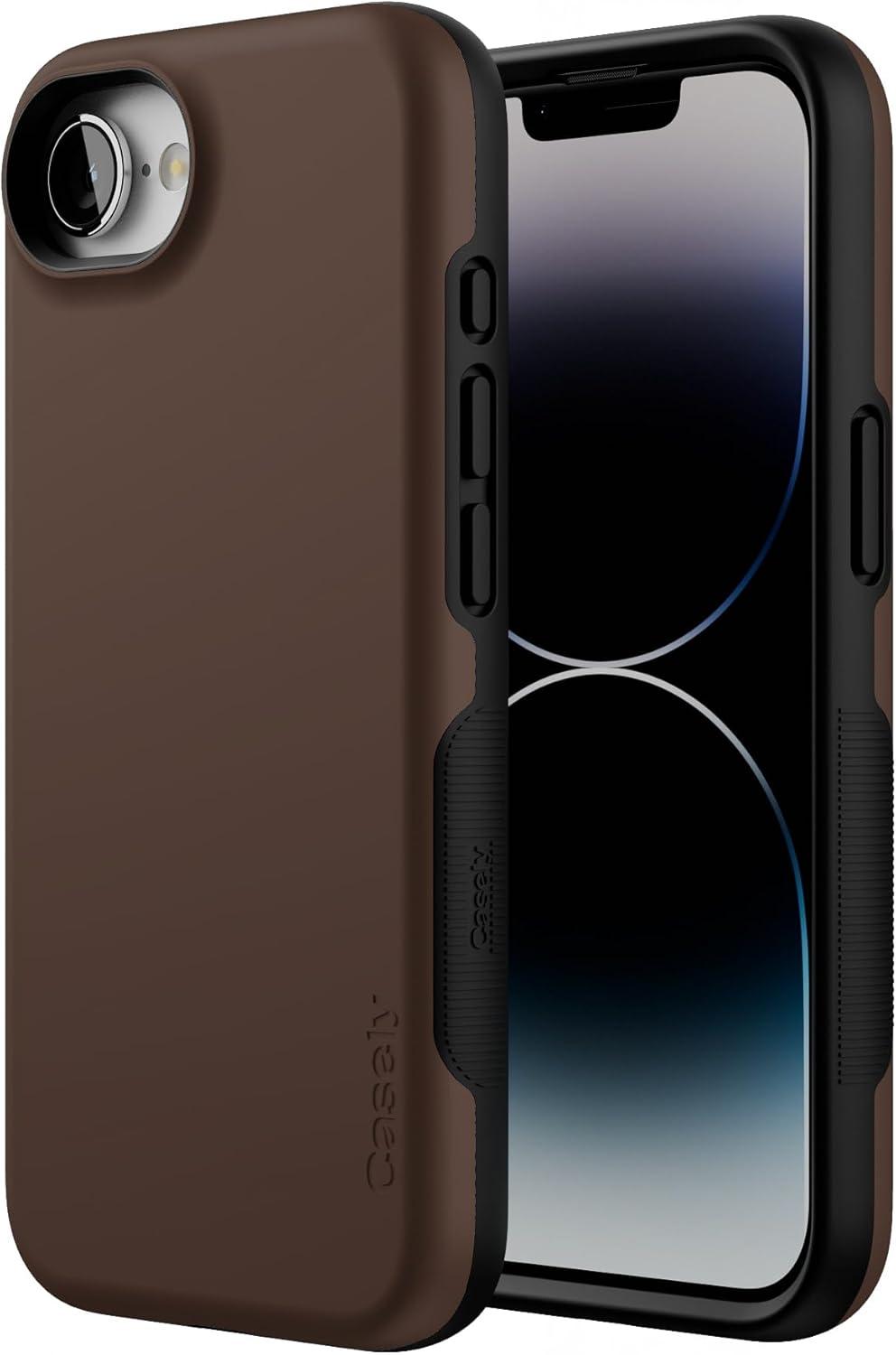 imageCasely iPhone 16e Case The Boyfriend Collection Army Green Bold Protective Design MagSafe Compatible DesignThe Boyfriend Collection Espresso Brown