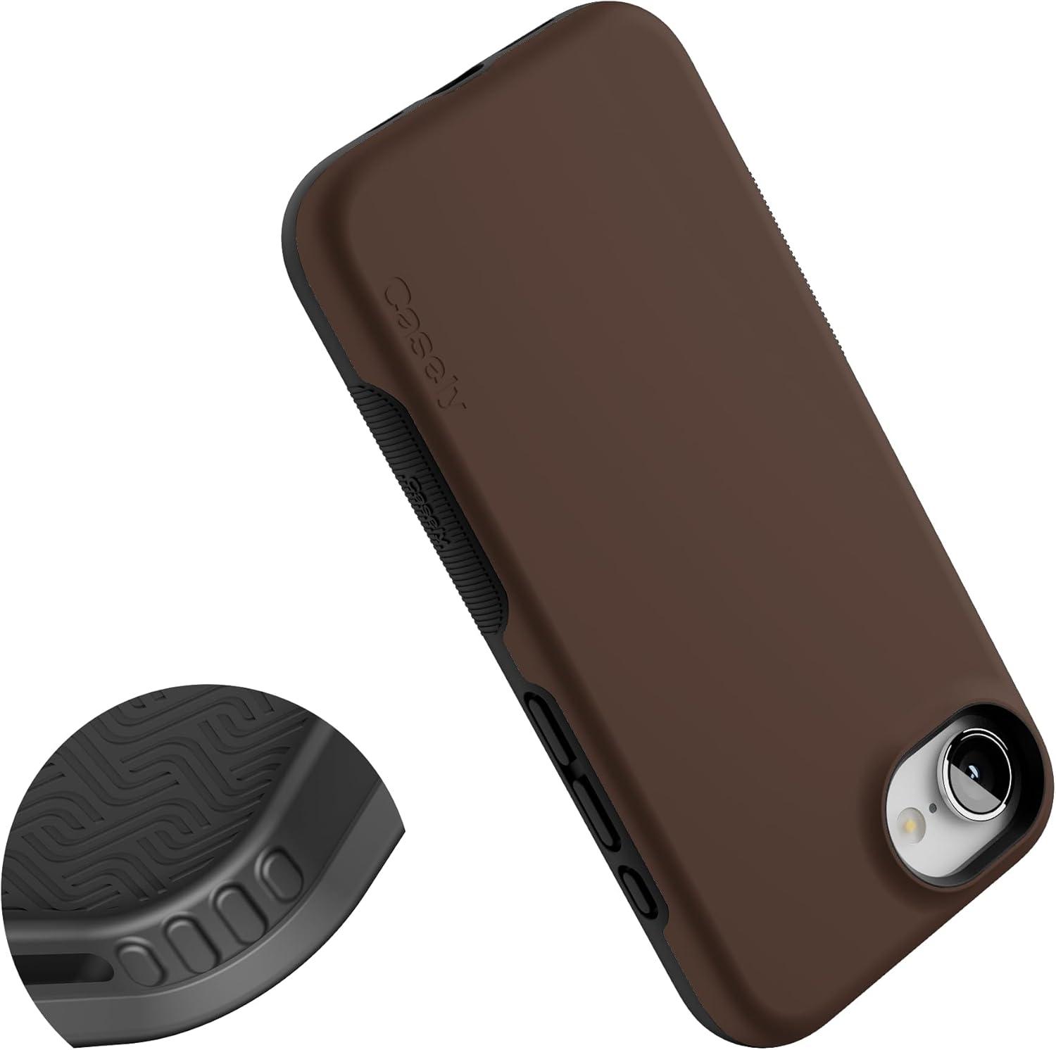 imageCasely iPhone 16e Case The Boyfriend Collection Army Green Bold Protective Design MagSafe Compatible DesignThe Boyfriend Collection Espresso Brown