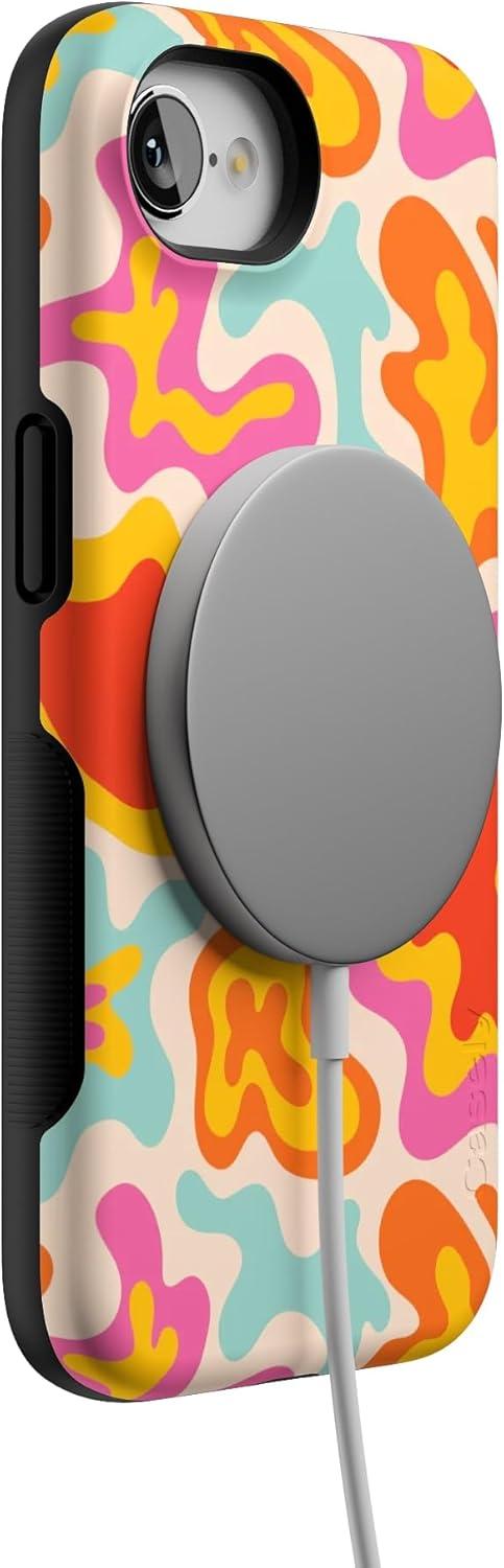 imageCasely iPhone 16e Case The Boyfriend Collection Army Green Bold Protective Design MagSafe Compatible DesignTropical Color Splash Abstract Retro
