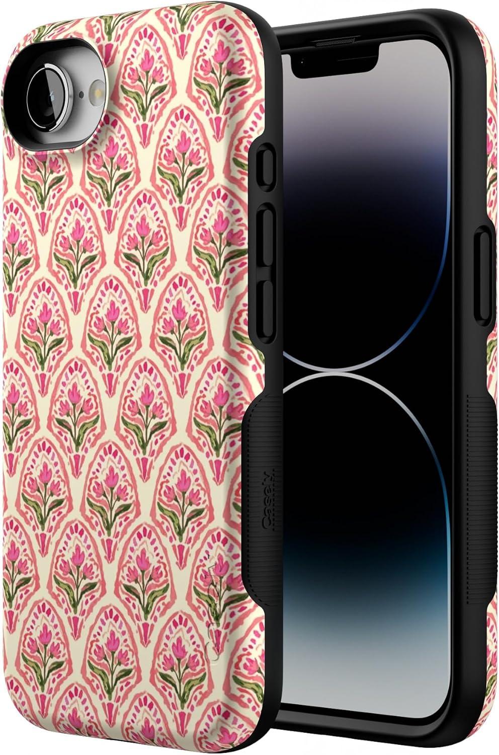 imageCasely iPhone 16e Case The Boyfriend Collection Army Green Bold Protective Design MagSafe Compatible DesignTulip Tapestry Jenna Palek x Casely