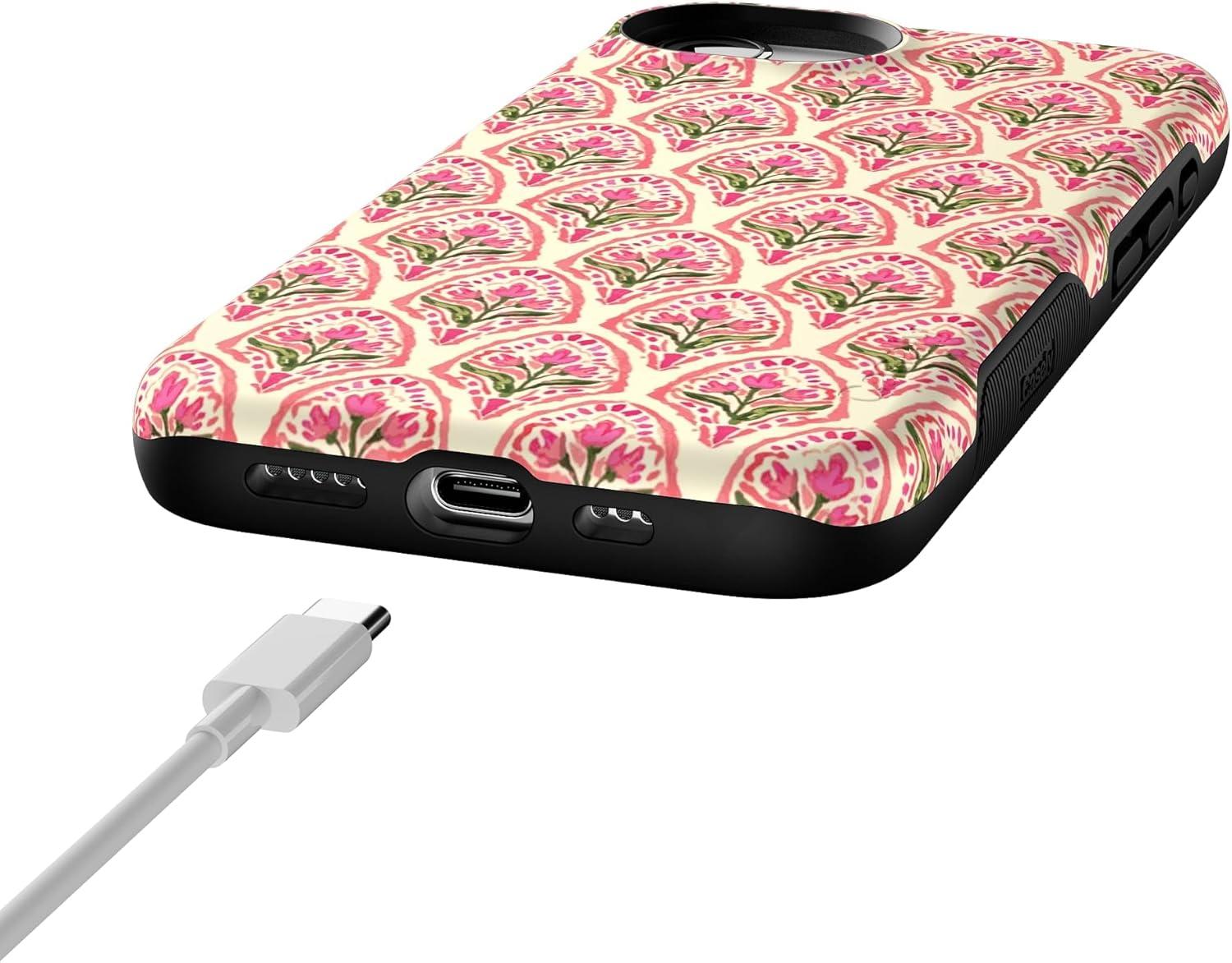 imageCasely iPhone 16e Case The Boyfriend Collection Army Green Bold Protective Design MagSafe Compatible DesignTulip Tapestry Jenna Palek x Casely