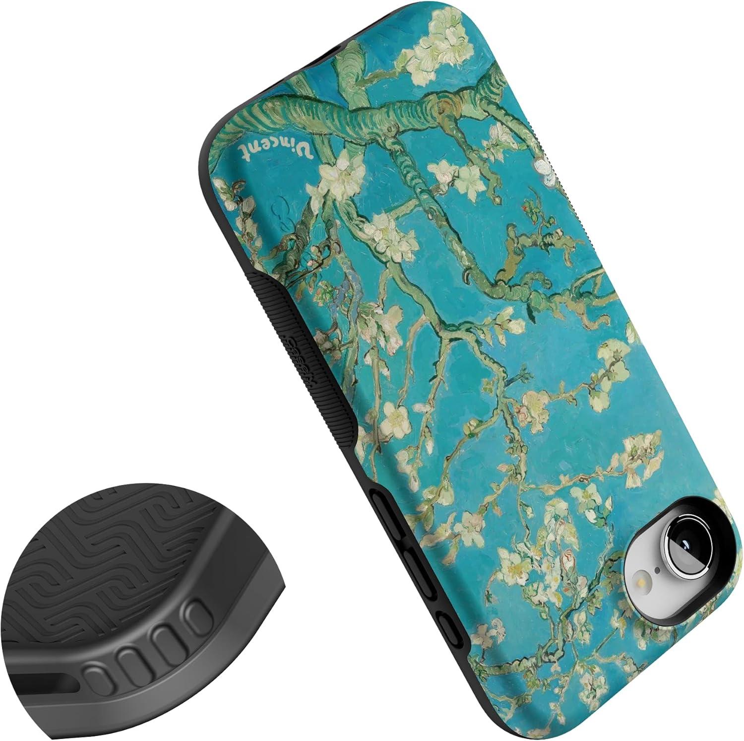 imageCasely iPhone 16e Case The Boyfriend Collection Army Green Bold Protective Design MagSafe Compatible DesignVan Gogh Almond Blossom Floral